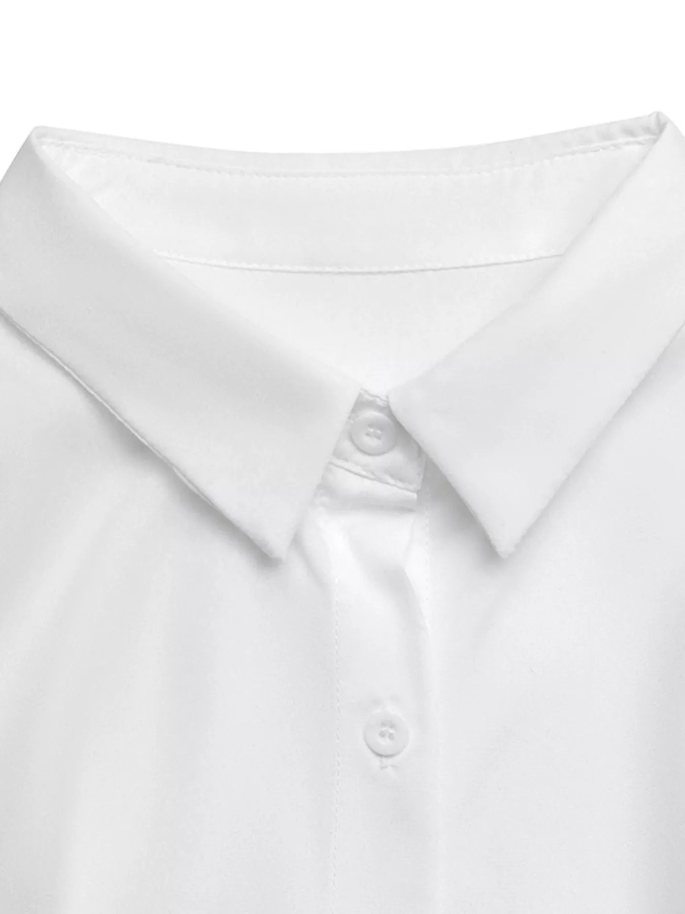 Contrast Bow Sleeveless Shirt Dress