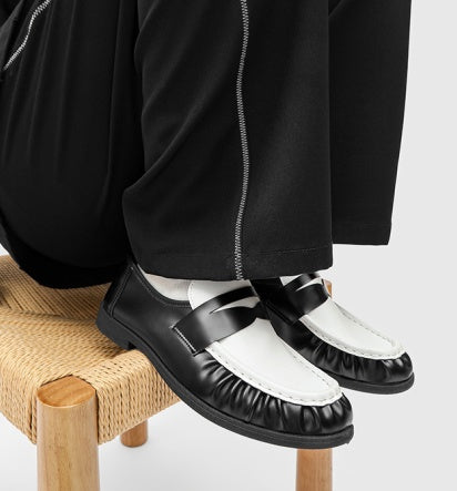 New Arrival Versatile Round Toe Men's Slip-On Shoes, Lazy Style Vintage Casual Leather Shoes, British Style Loafers