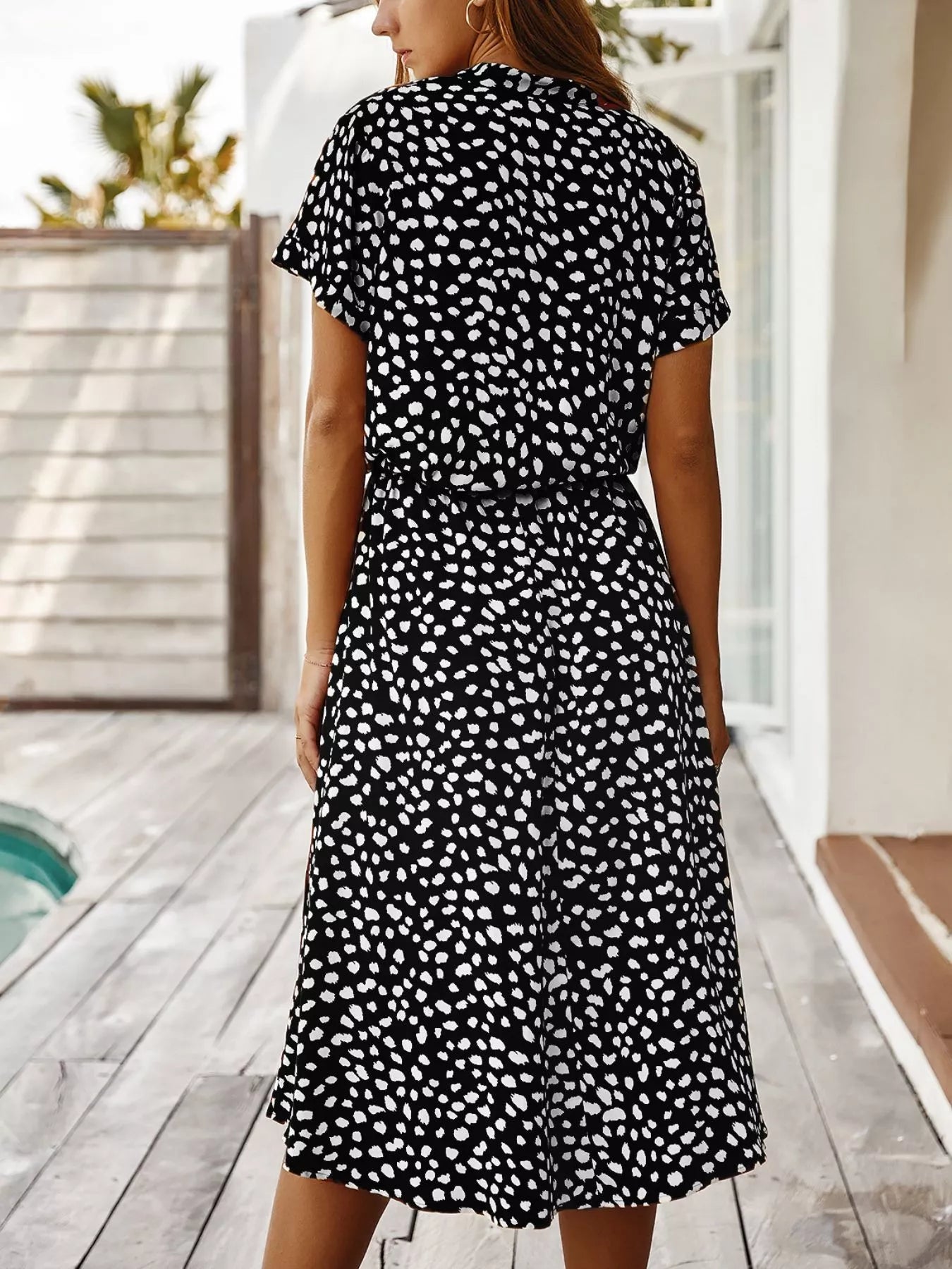 Animal Print Short Sleeve Dress