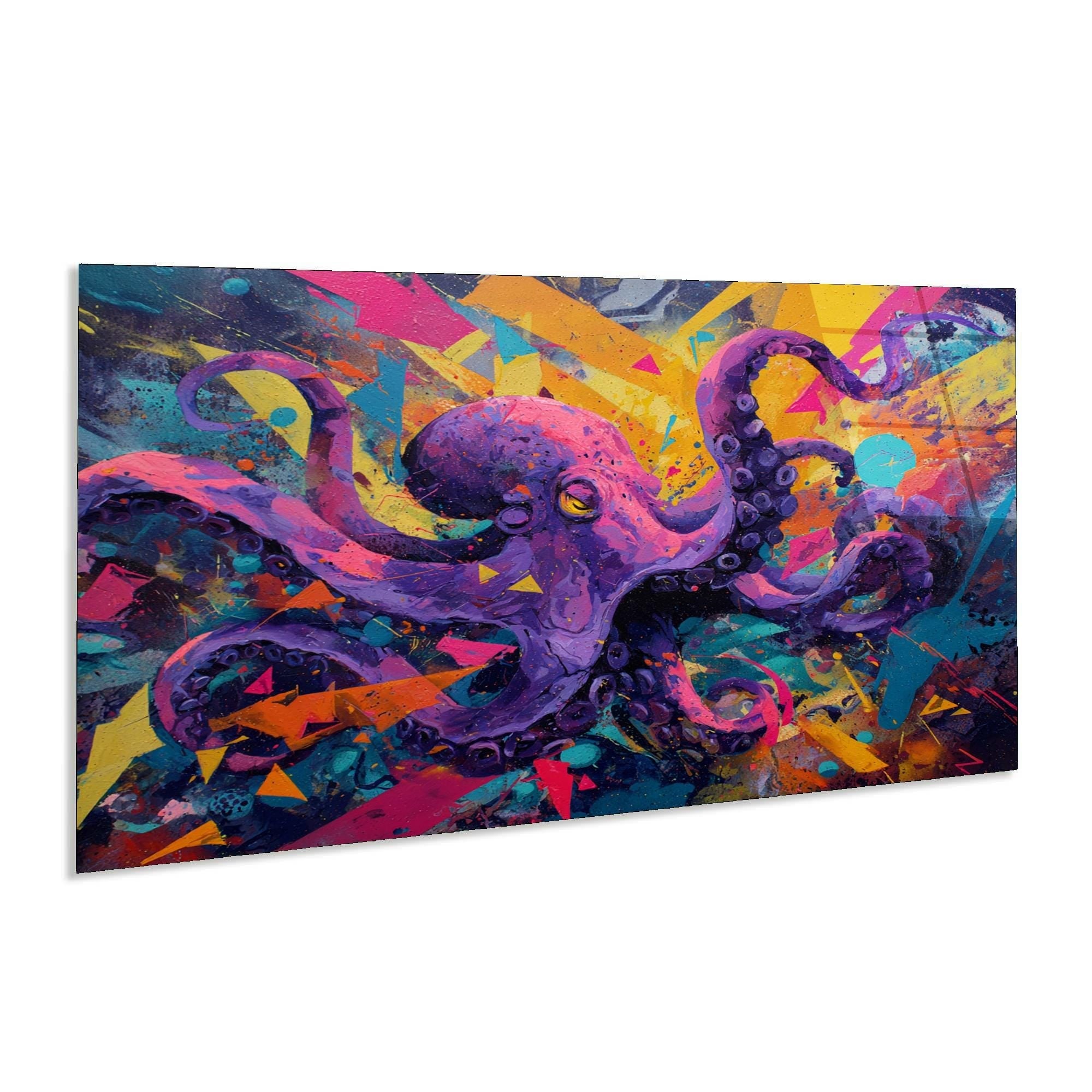 Abstract Octopus Art | Tempered Glass Wall Decor