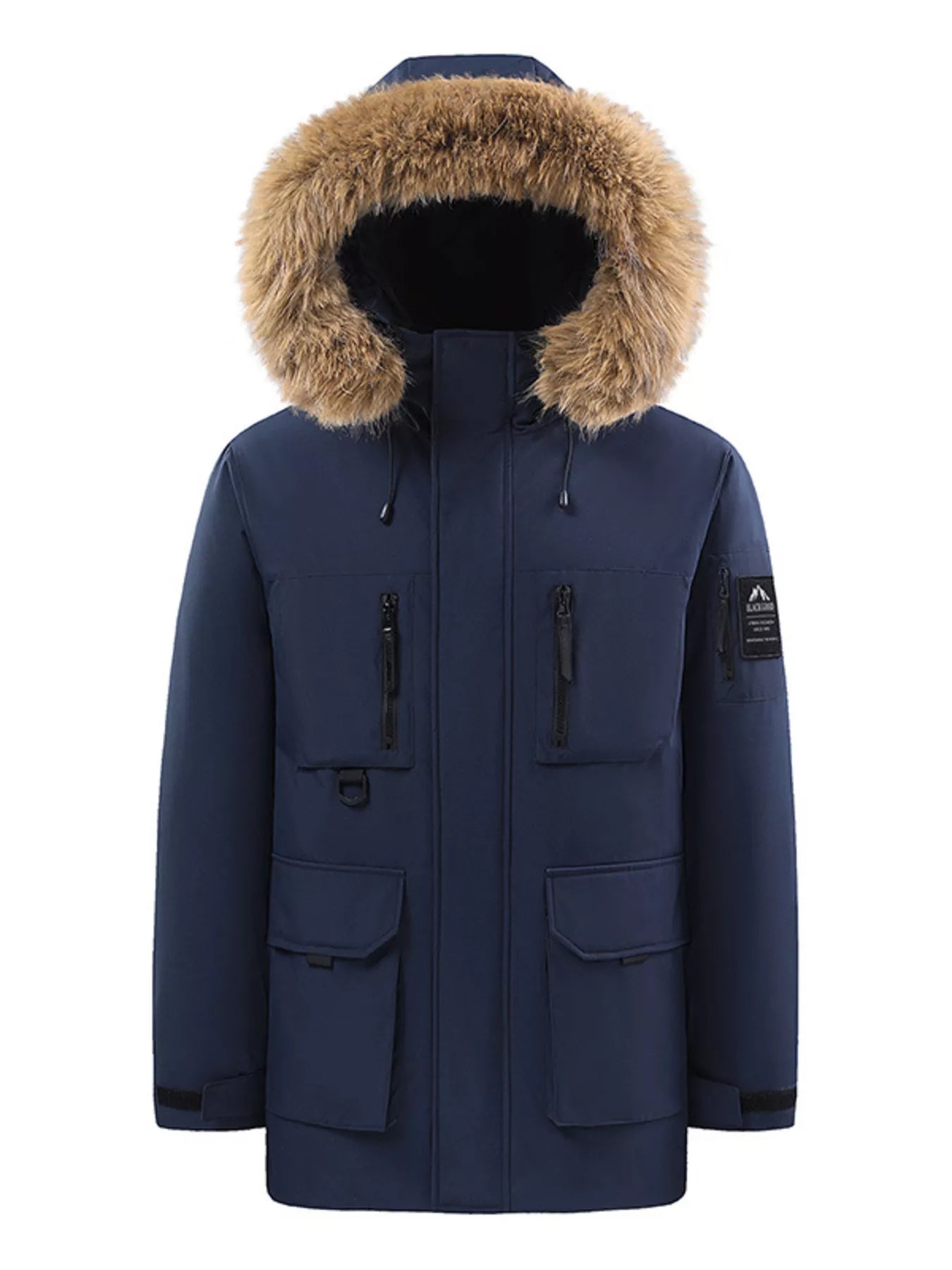Men's Full Size Fur Hooded Winter Parka Coat Plus Size