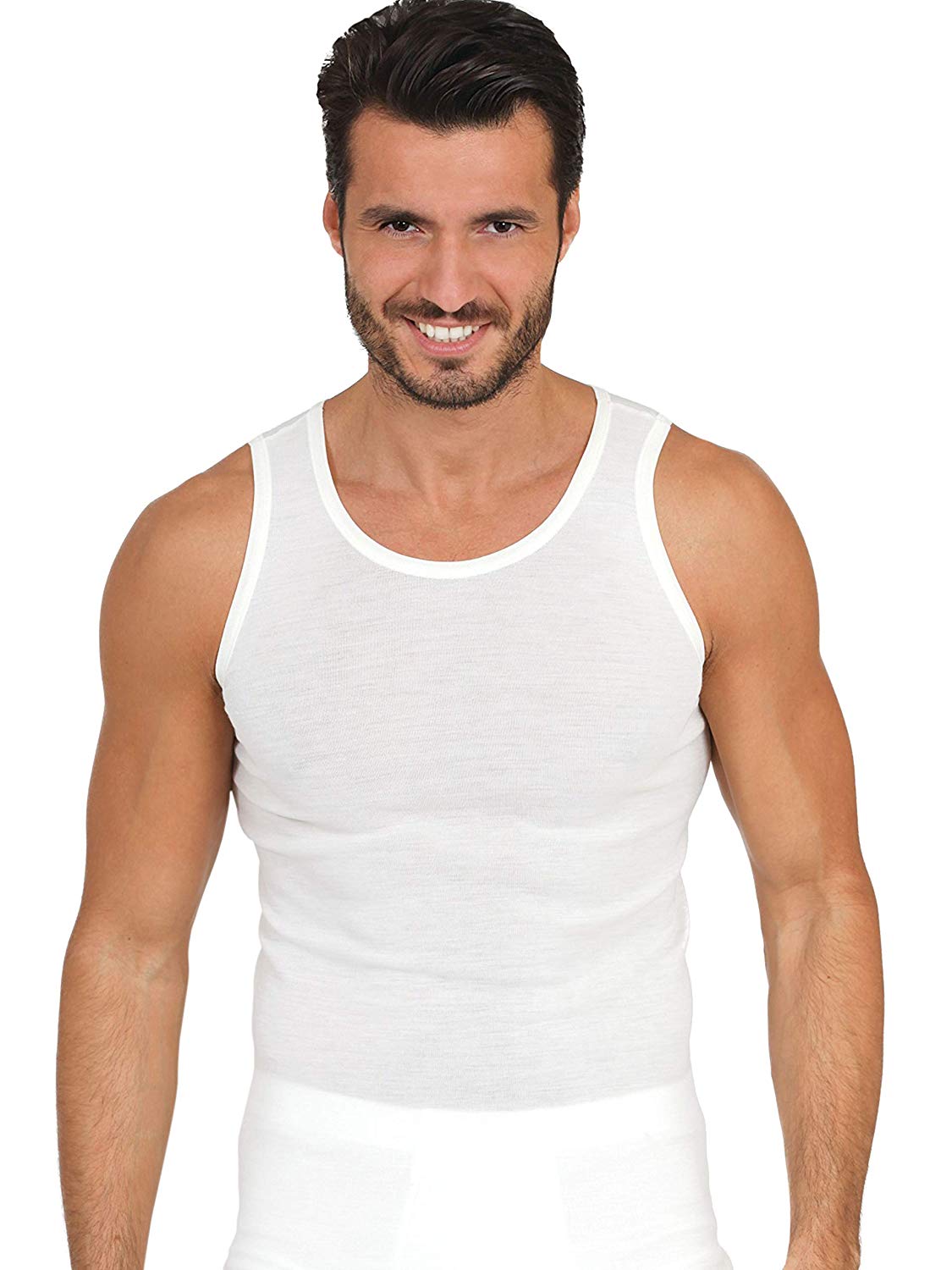 EGi Luxury Wool Silk Men's Sleeveless Shirt Muscle Tank Top. Proudly Made in Italy(455) - Overture Gifts