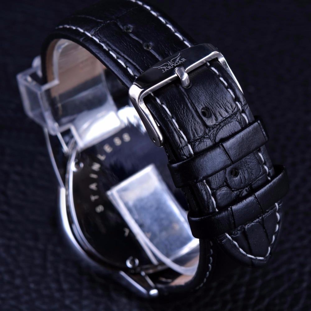 Elegant Sport Triangle Mens Watch Luxury Racing Modern Design Black Classic Leather Strap Wrist Watch For Men - Overture Gifts