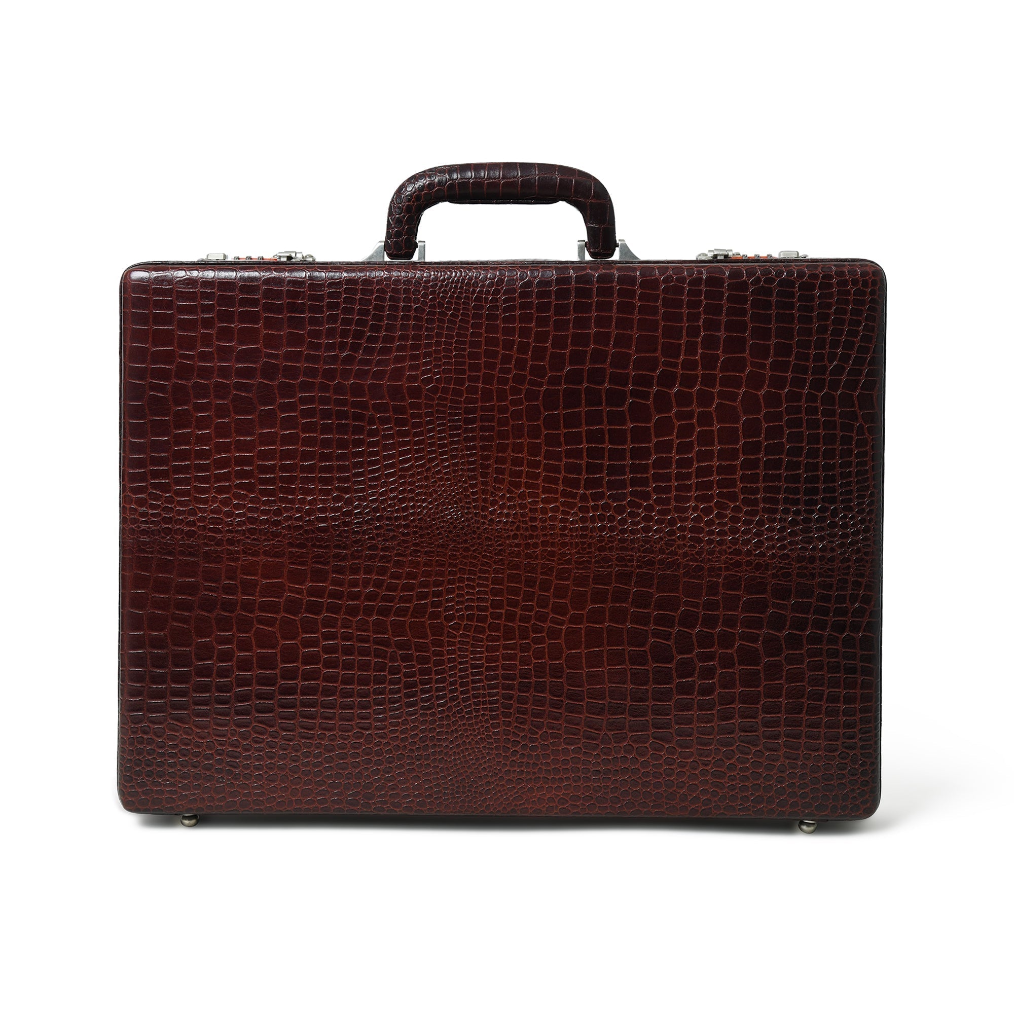 Executive Croco Leather Briefcase/Suitcase- Brown - Overture Gifts