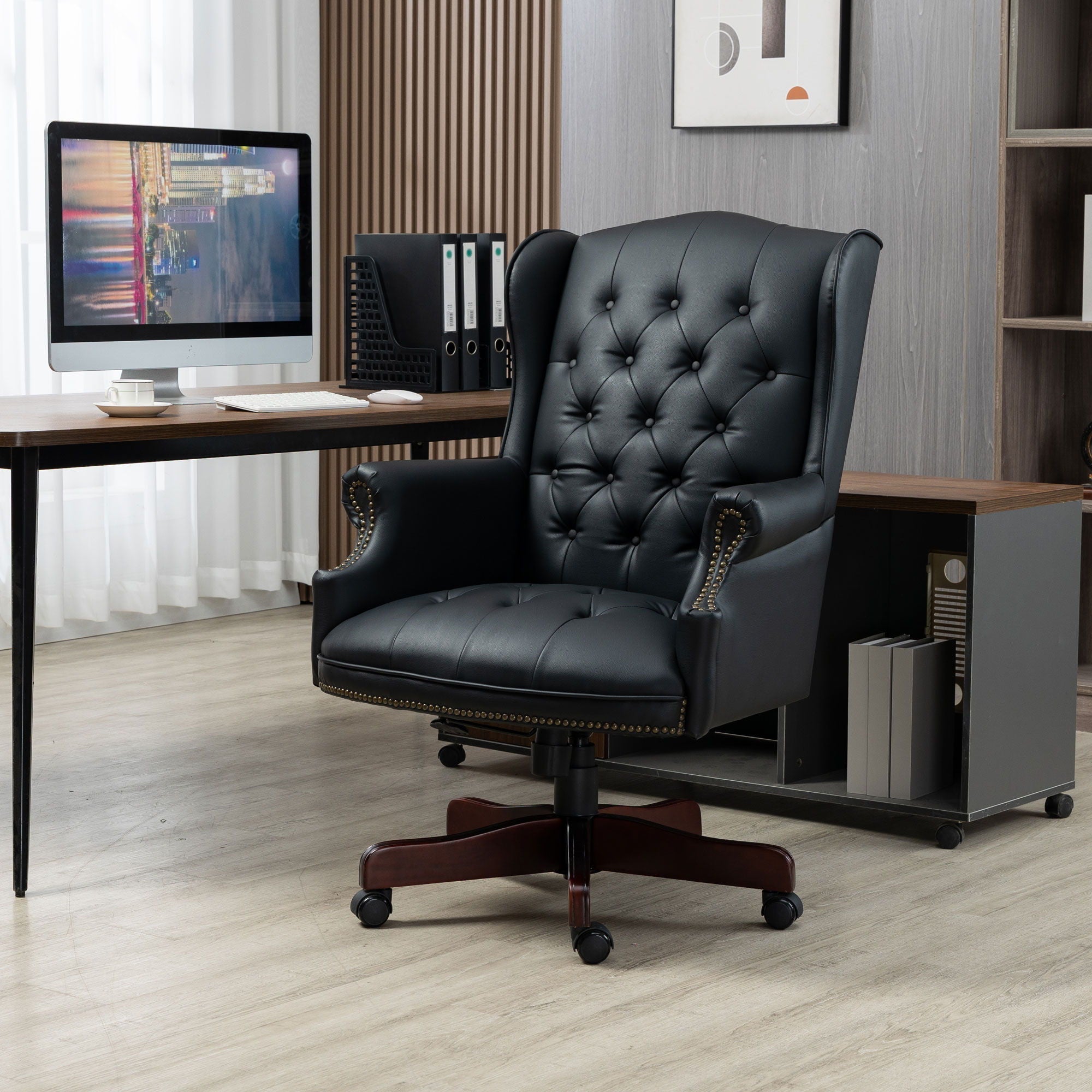 Executive Office Chair, High Back Reclining Comfortable Desk Chair With Smooth Glide Caster Wheels - Overture Gifts