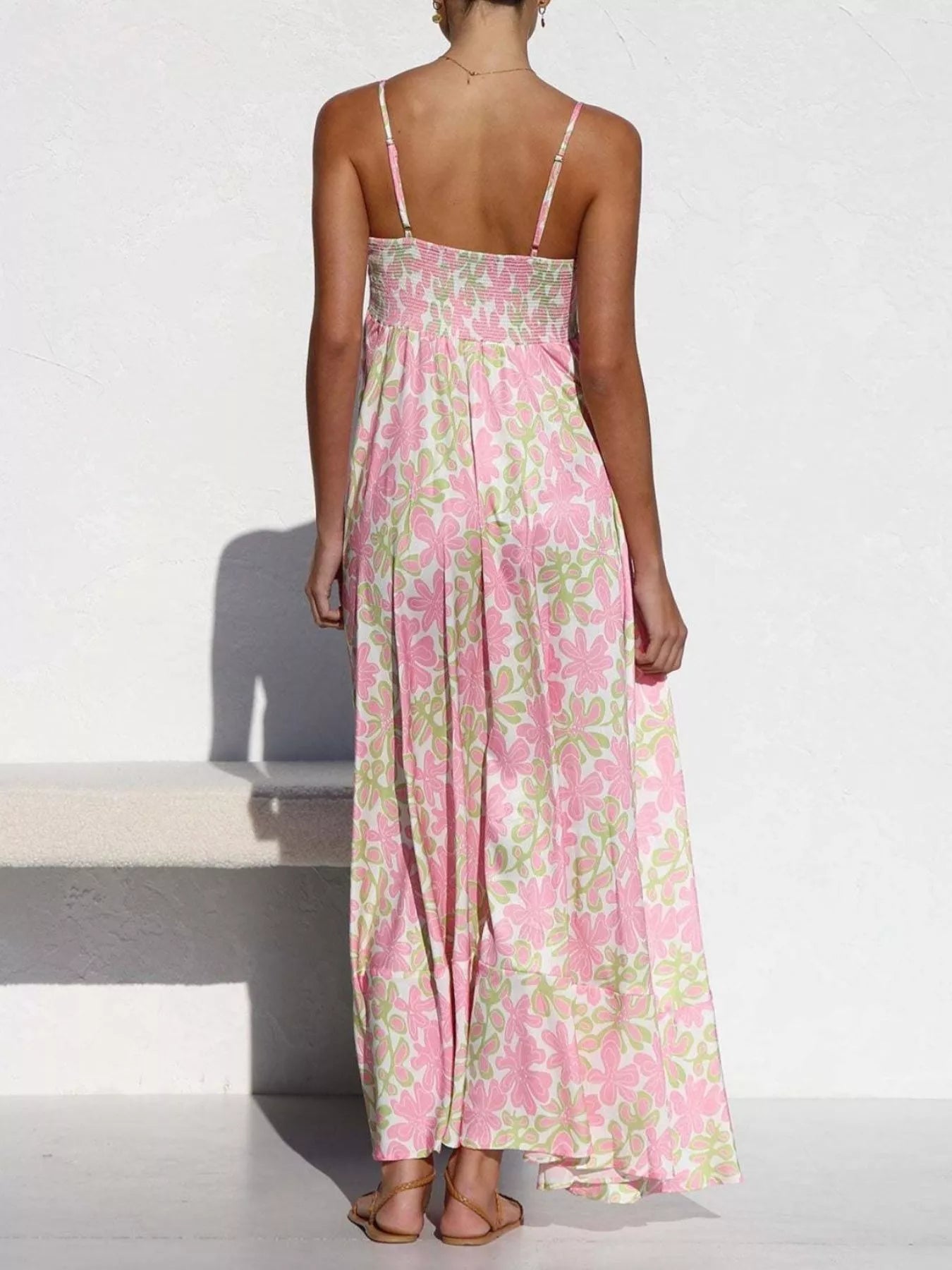 Printed Spaghetti Strap Maxi Dress