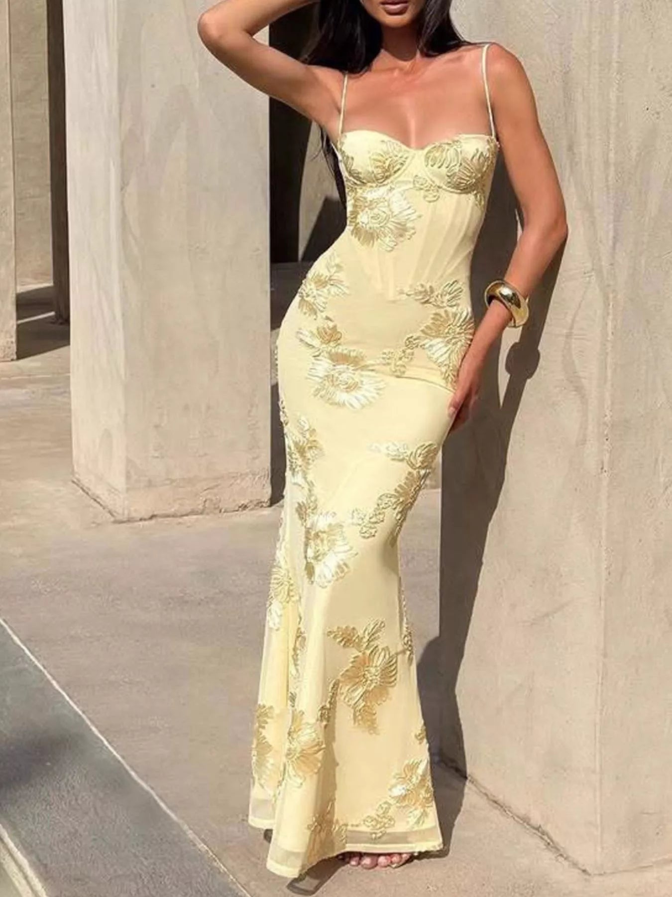 Sweetheart Neck Spaghetti Strap Maxi Dress