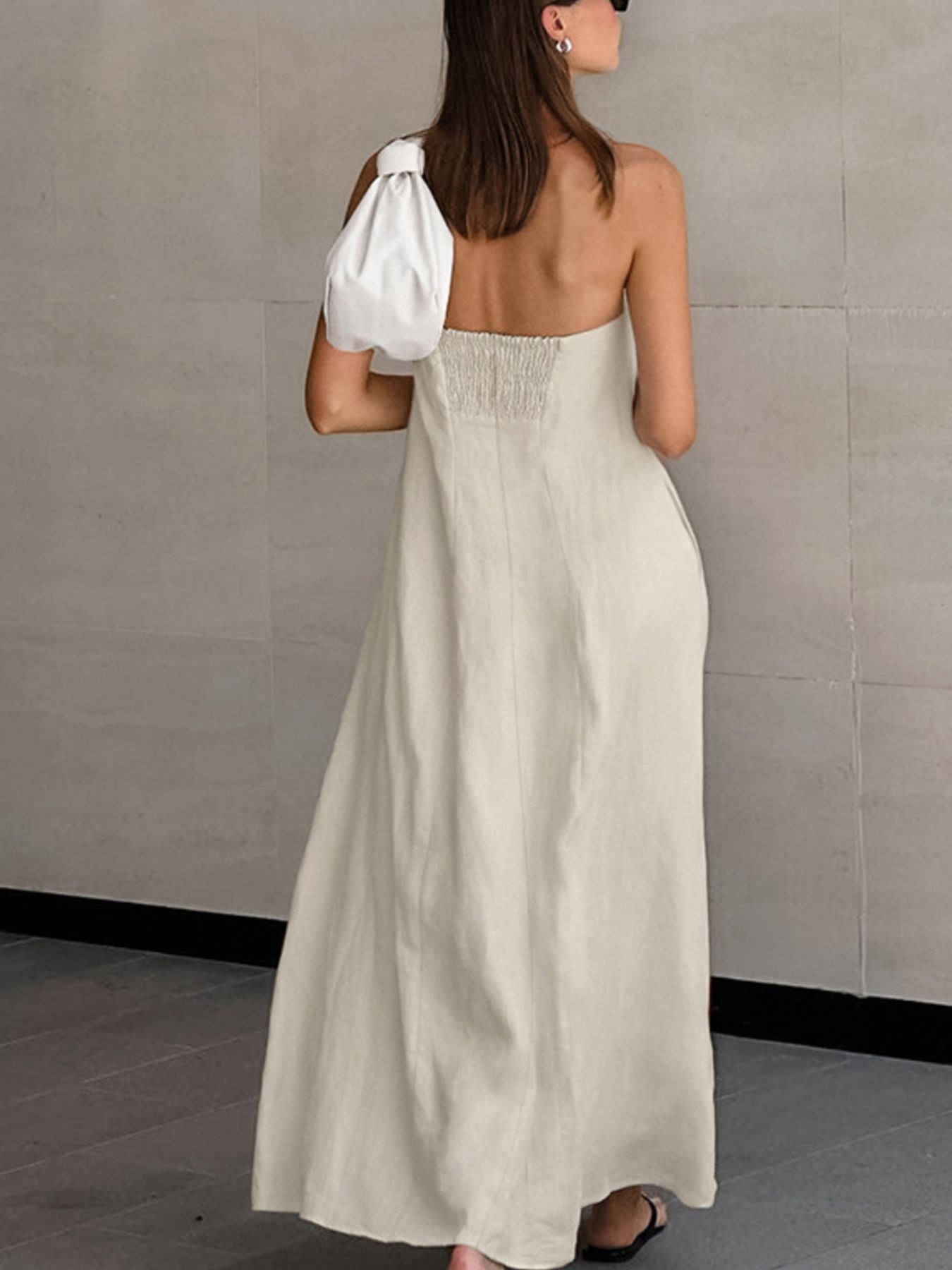 Smocked Back Tube Dress