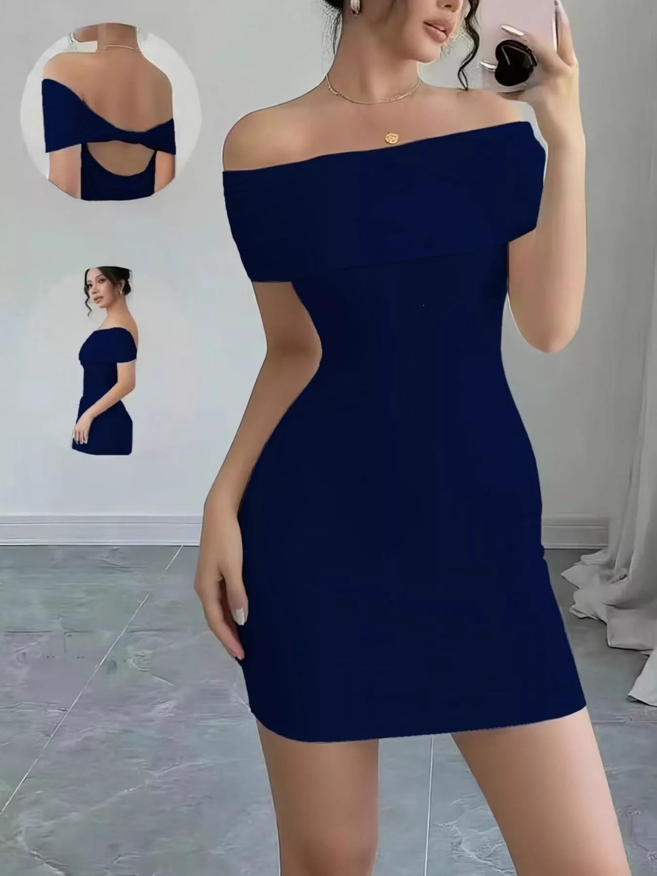 Off-Shoulder Bodycon Mini Dress