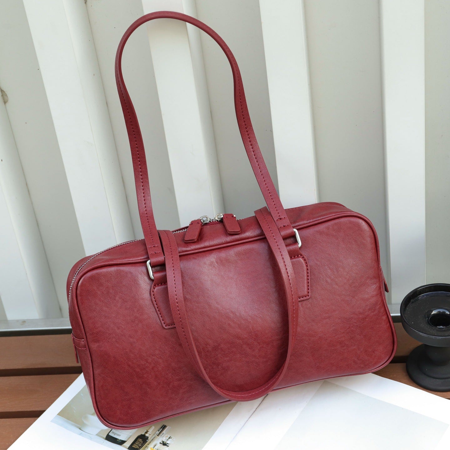 Head Layer Cowhide Women's Bag Cross-border New Armpit Bag Bowling Bag Tote Bag Niche High-end Leather Handbag