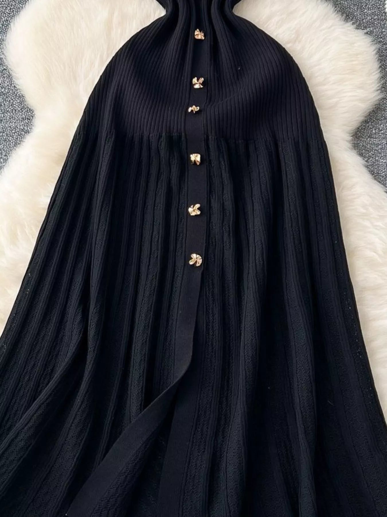 Button Front Short Sleeve Knit Dress