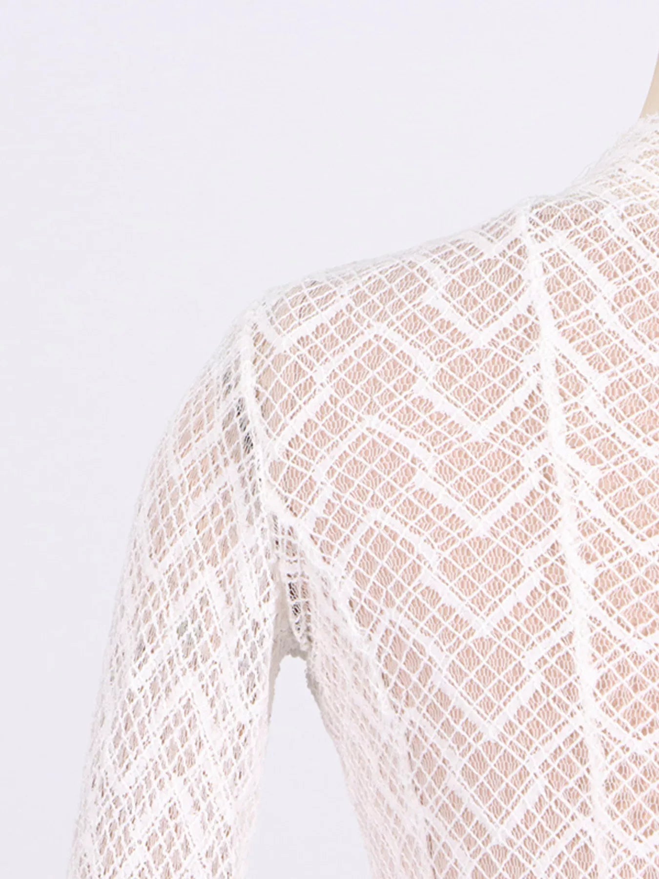Lace Mock Neck Long Sleeve Maxi Dress