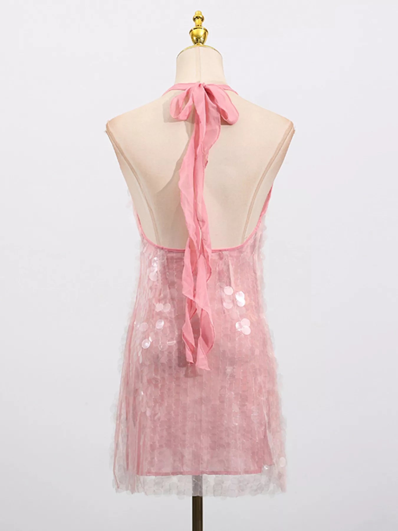 Sequin Halter Neck Mini Dress