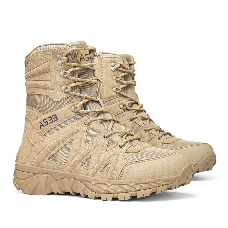 Breathable Leather Hiking Boots High-top Outdoor Climbing Shoes And Rugged Work Boots For The Wildernes