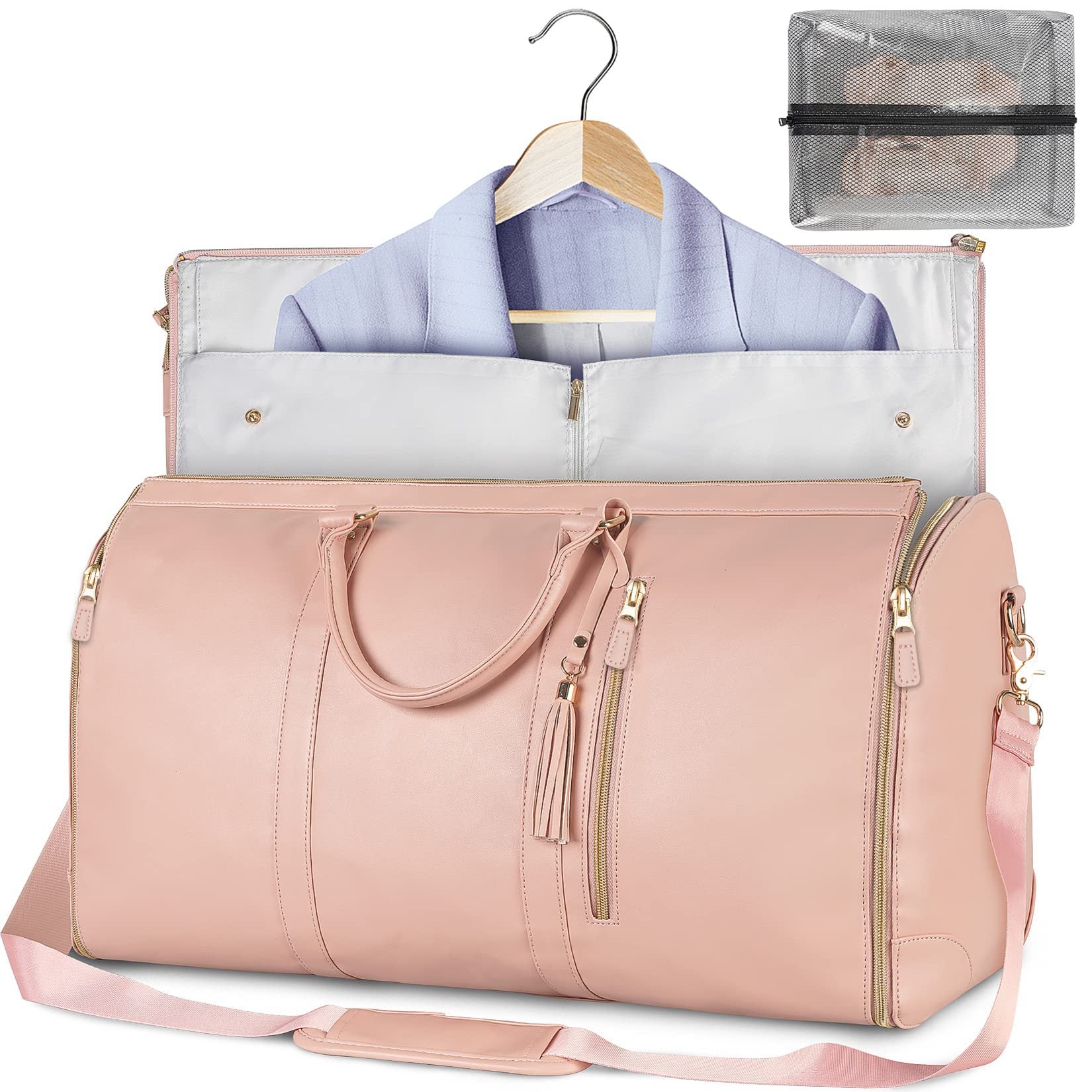Women's Large Capacity Travel Duffle and Garment Bag Handbag