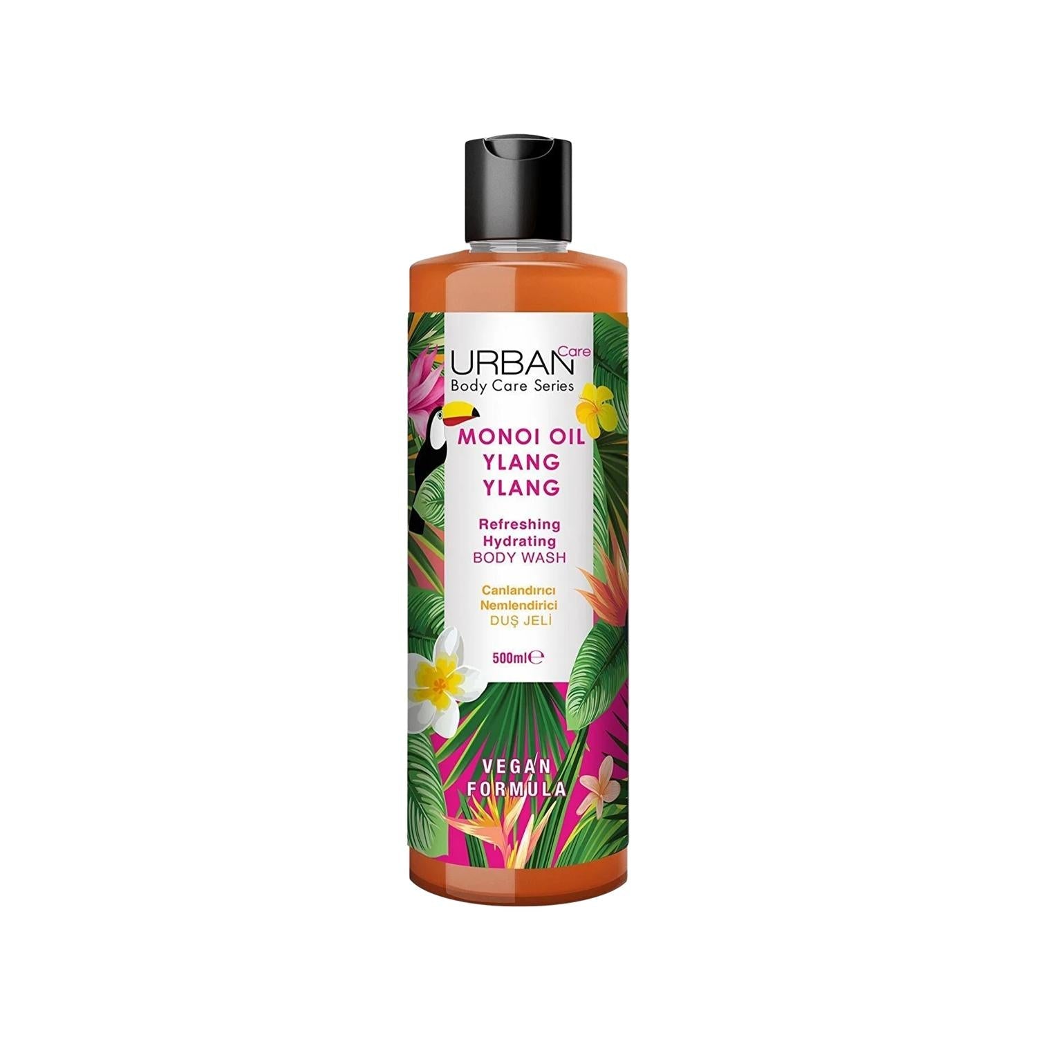 URBAN Care Monoi Oil Ylang Ylang Body Wash Gel - Moisturizing & Invigorating Shower Gel for Soft Skin