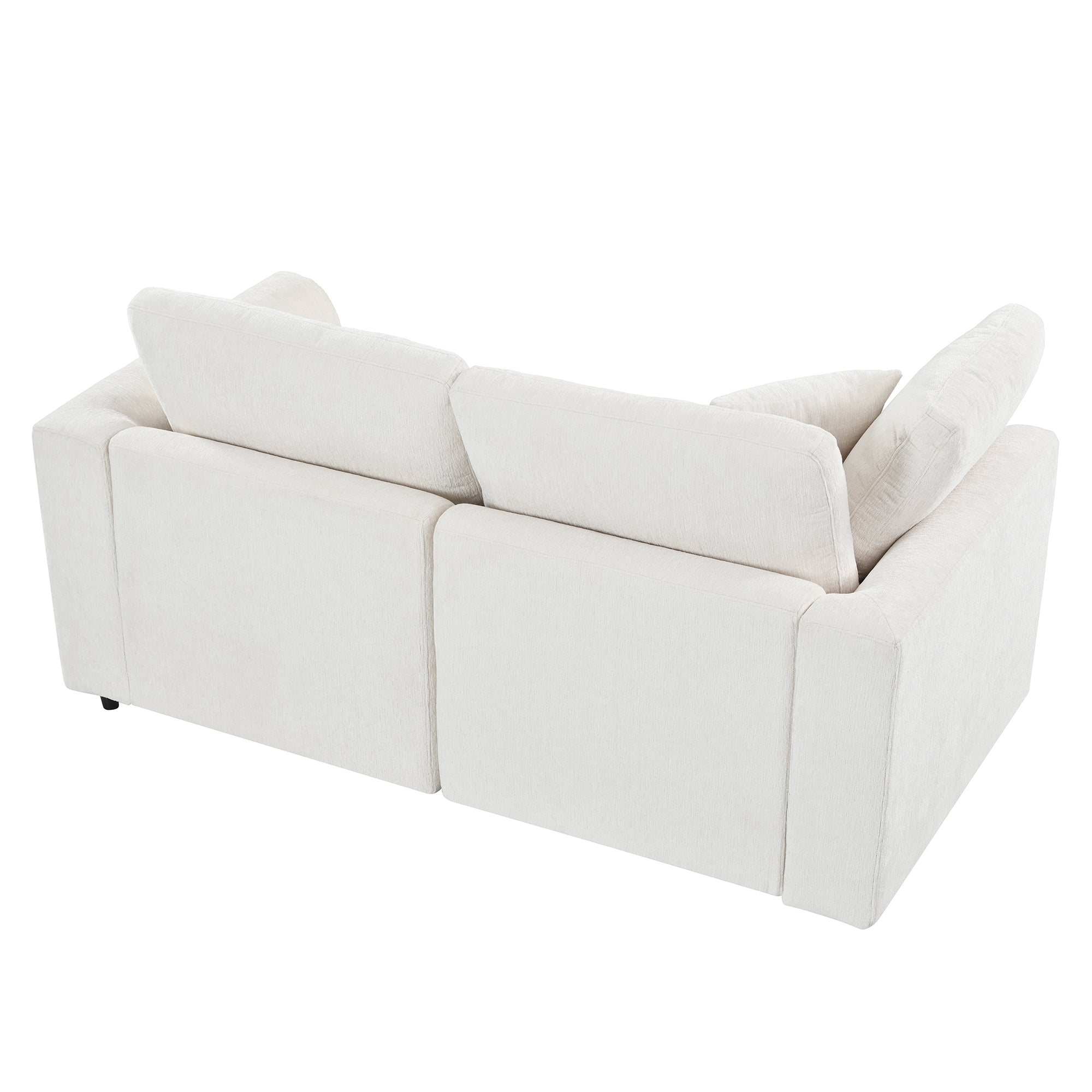 U-Style 4-Piece Sofa Set, 2 Accent Chairs + Loveseat + Movable Ottoman