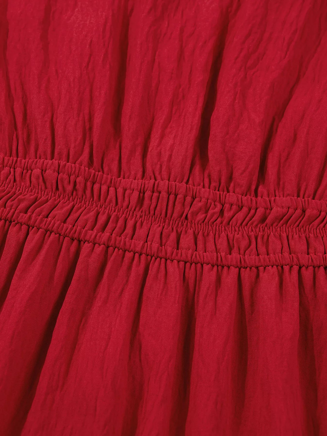 Contrast Embroidered Detail Cinched Waist Tiered Long Sleeve Maxi Dress