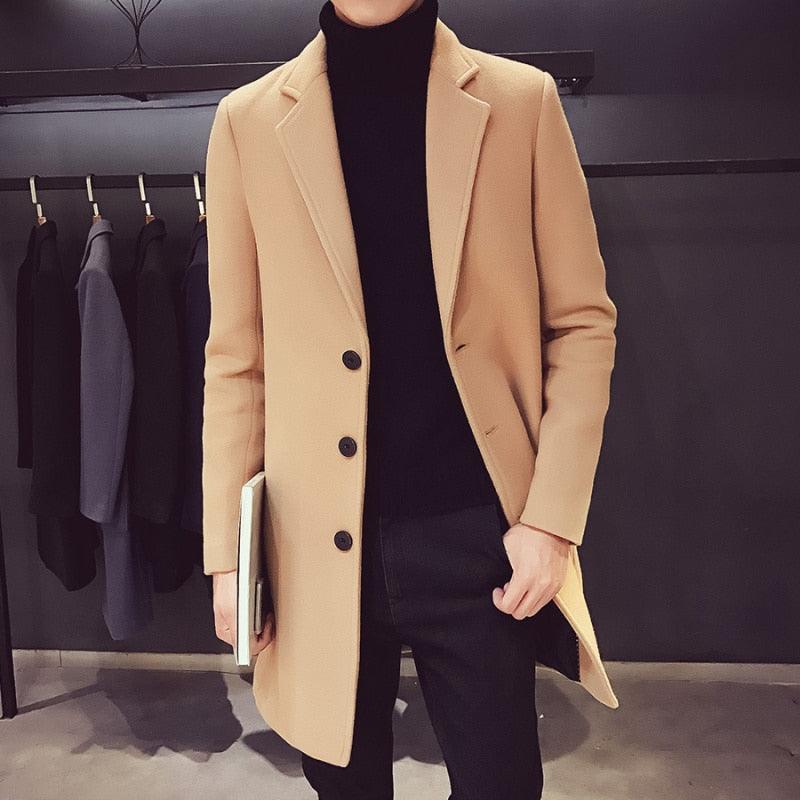 Fashion Men Casual Coat Luxury Business Trench Coat Men's Unique Style Coats Jackets Classic Windproof Simple Overcoat Long Oversized Coat Jacket - Overture Gifts
