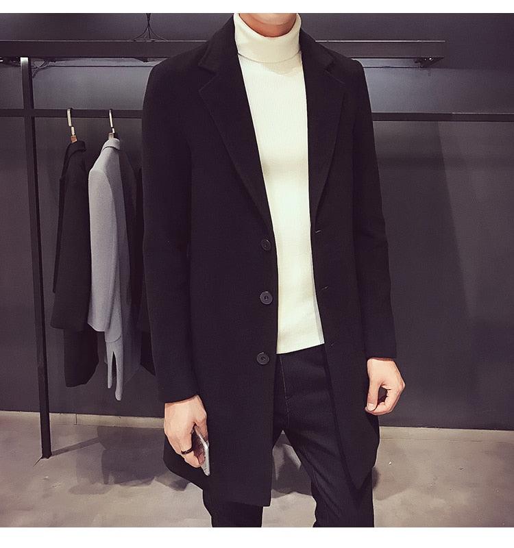 Fashion Men Casual Coat Luxury Business Trench Coat Men's Unique Style Coats Jackets Classic Windproof Simple Overcoat Long Oversized Coat Jacket - Overture Gifts