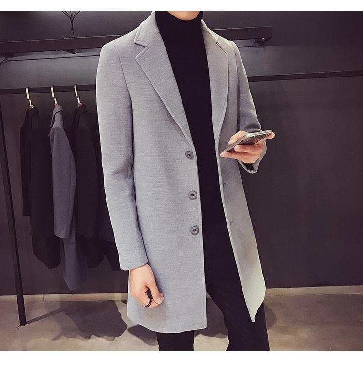 Fashion Men Casual Coat Luxury Business Trench Coat Men's Unique Style Coats Jackets Classic Windproof Simple Overcoat Long Oversized Coat Jacket - Overture Gifts