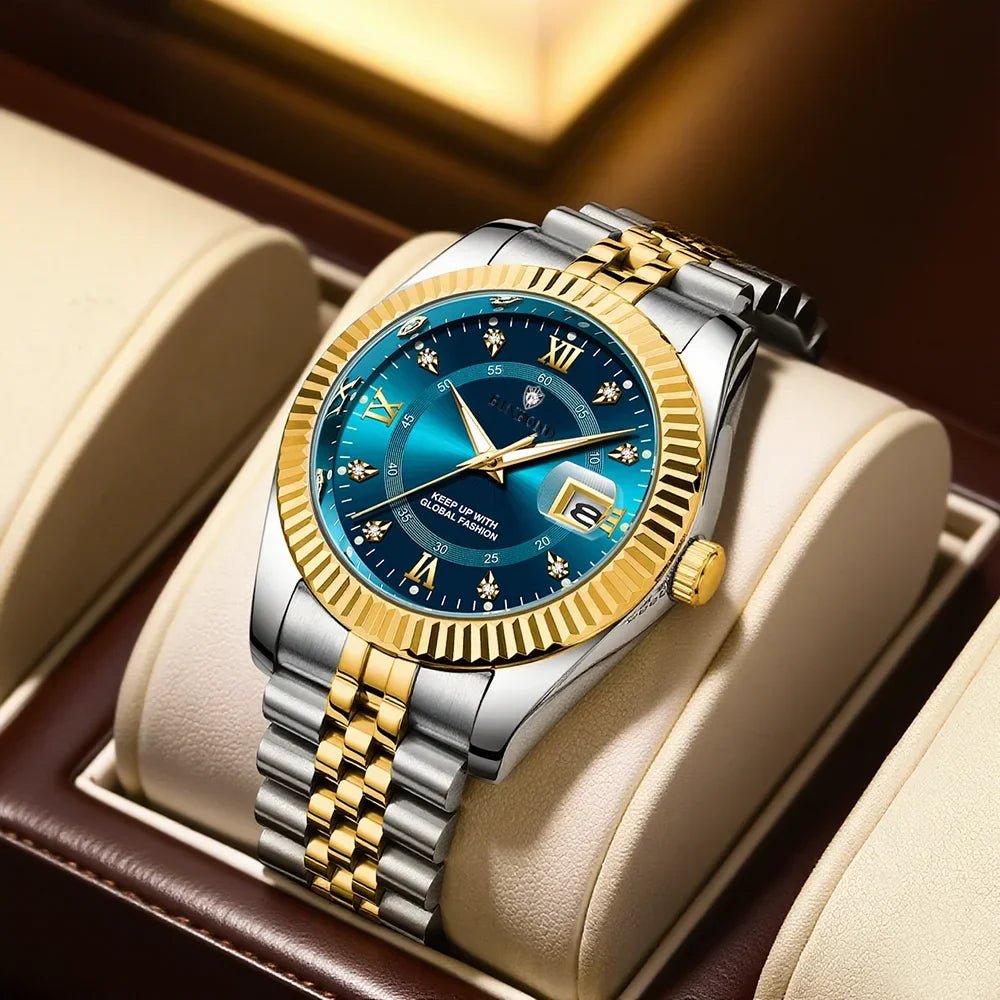 Fashion Quartz Wristwatches Luxury Brand High Quality Diamond Watch For Man Gifts Digital Mens Automatic Watches Men Gold Clock - Overture Gifts