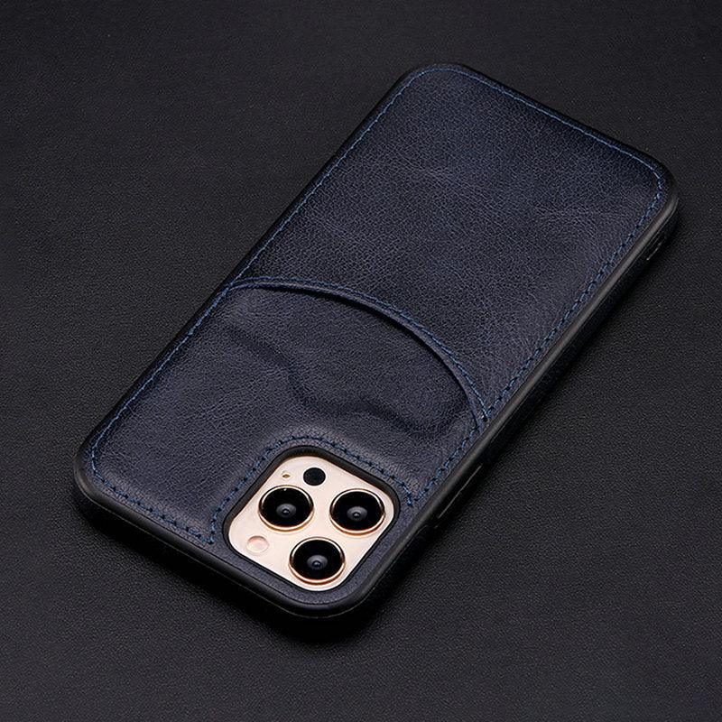 Fashion Wallet Card Holder Back Cover For iPhone 13 Pro Max 12 Mini 11 Xr X Xs 14 Pro Max Luxury PU Leather Case Genuine Leather iPhone Cover For Men Stylish Slim Design - Overture Gifts