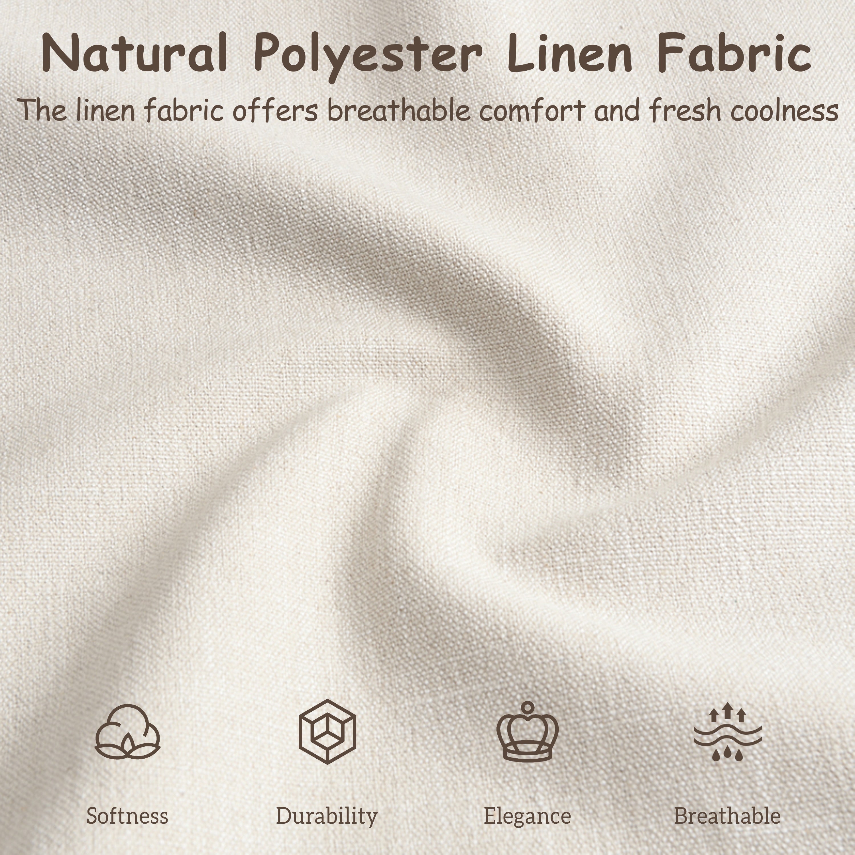 Queen Size Upholstered Bed Frame With Linen Fabric