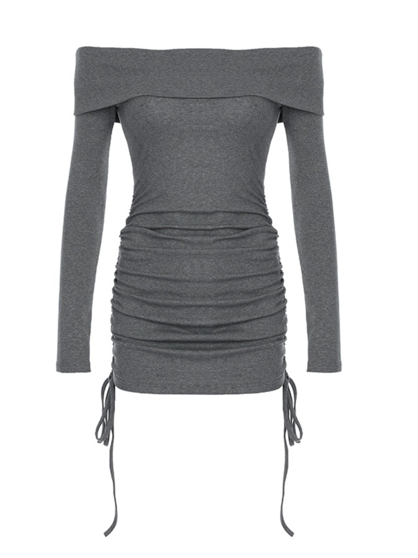 Off-Shoulder Ruched Bodycon Mini Dress
