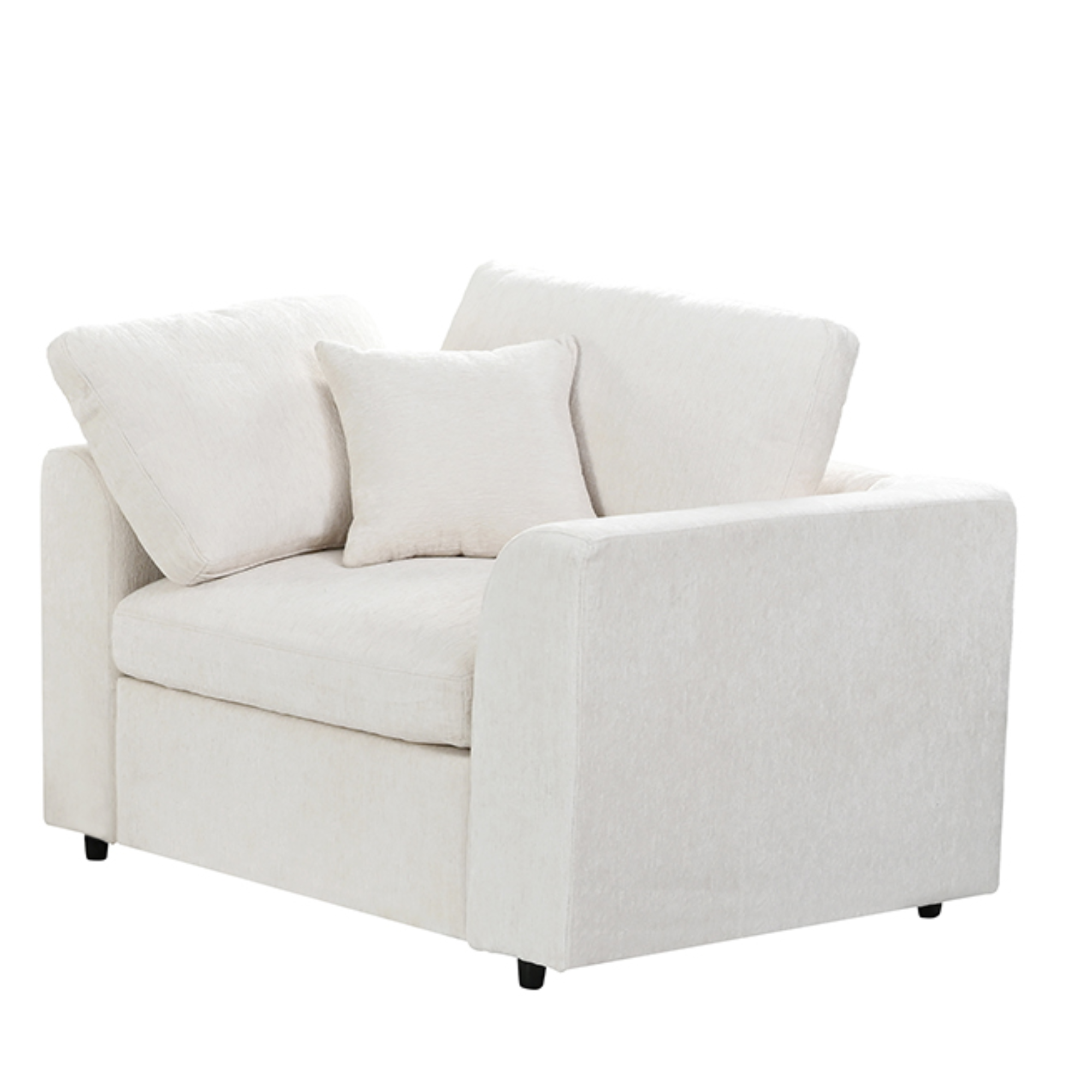 U-Style 4-Piece Sofa Set, 2 Accent Chairs + Loveseat + Movable Ottoman