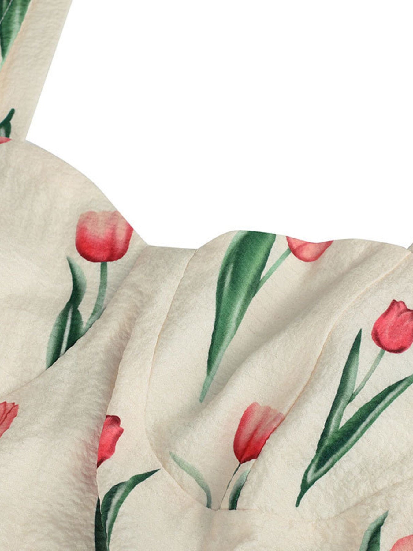 Tulip Print Twist Front Slit Cami Dress