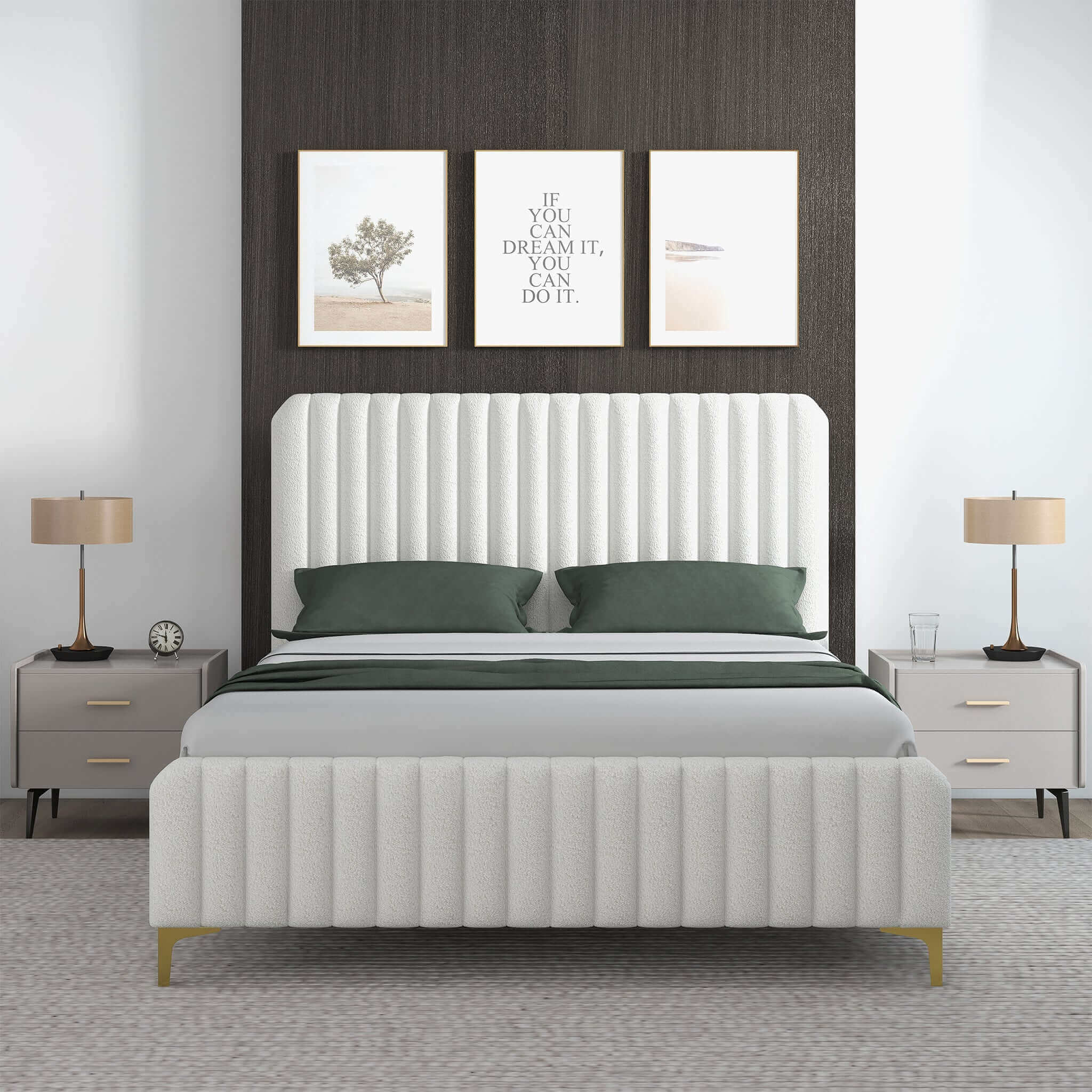 Valery King Size Upholstered Platform Bed