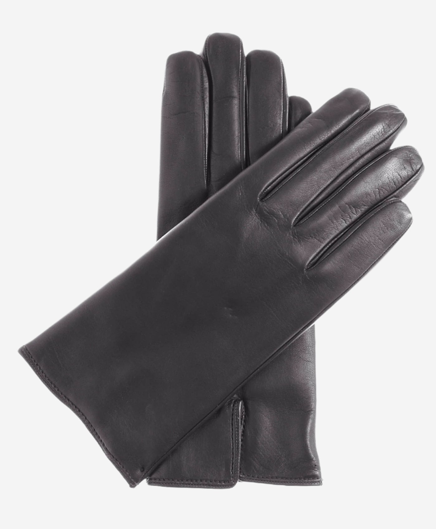 FC05 (black) - Women's Italian cadet short fingered cashmere lined leather gloves