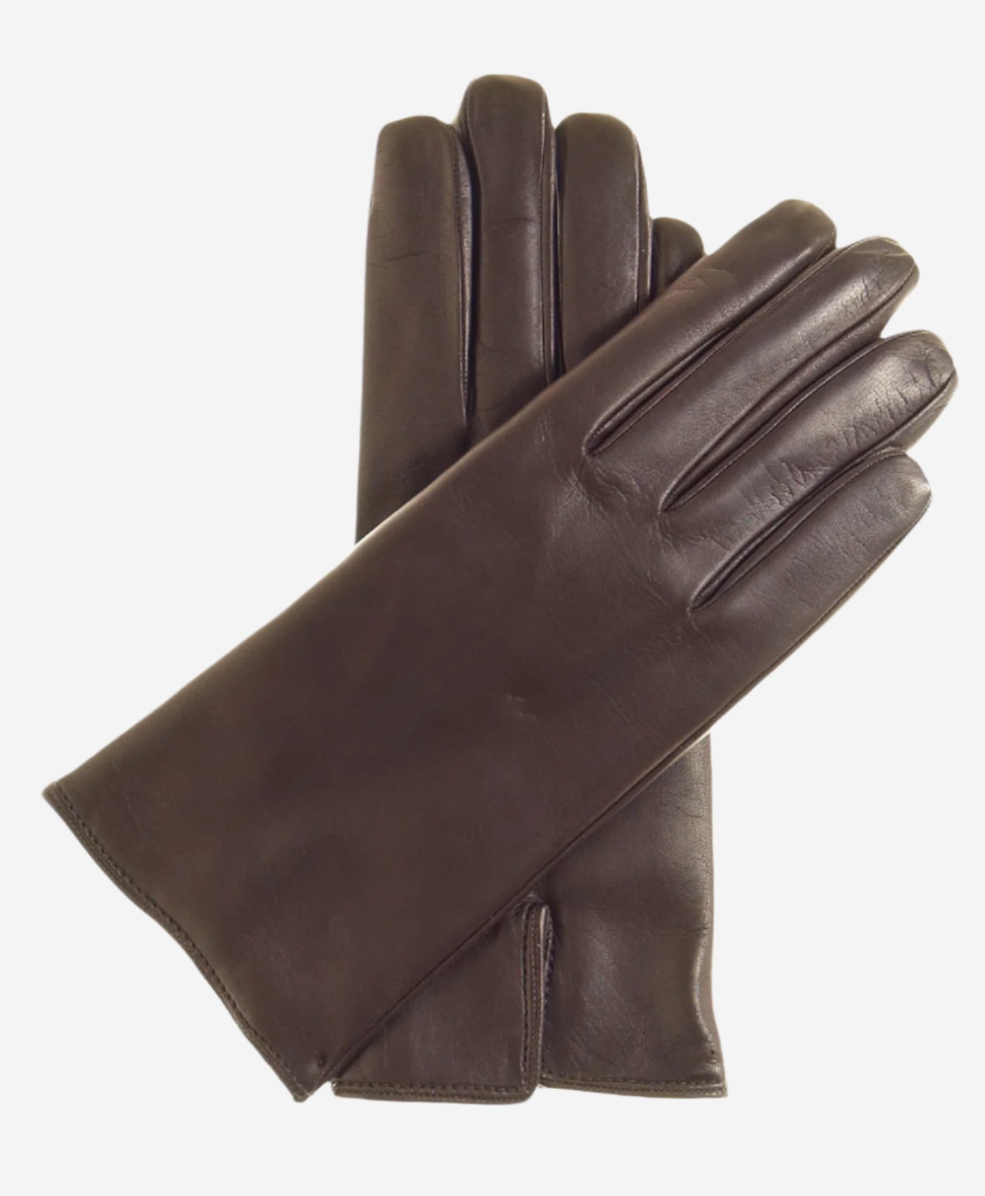 FC05 (brown) - Women's Italian cadet short fingered cashmere lined leather gloves