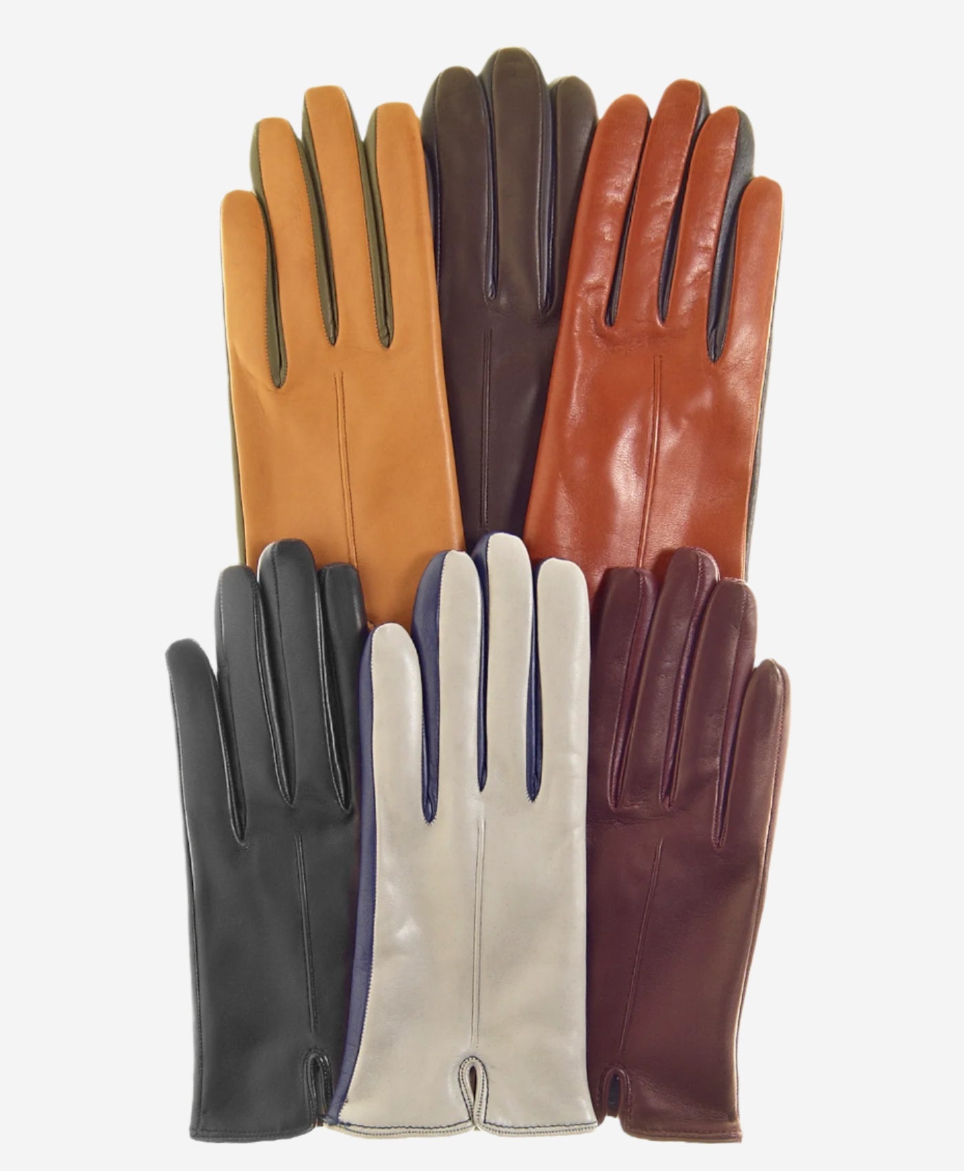 FC34 (grey) - Women's Italian touchscreen cashmere lined leather gloves