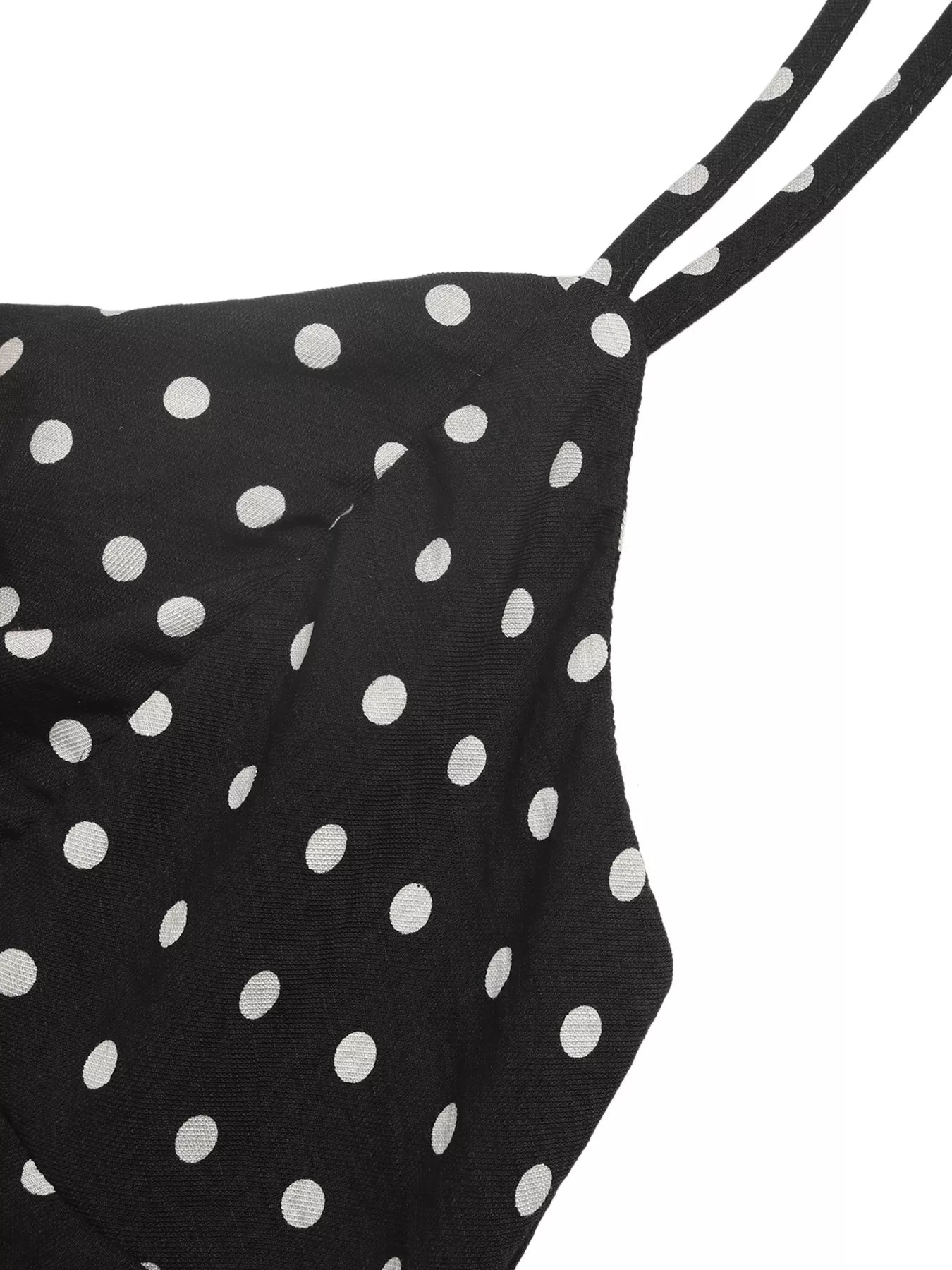 Polka Dot Ruffle Hem Spaghetti Strap Dress