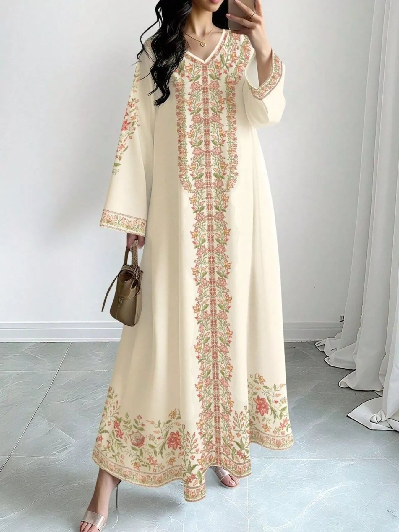 Floral Long Sleeve Maxi Dress