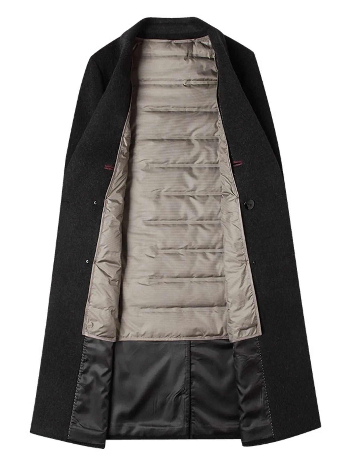 Men's Plus Size Double-Breasted Wool Overcoat