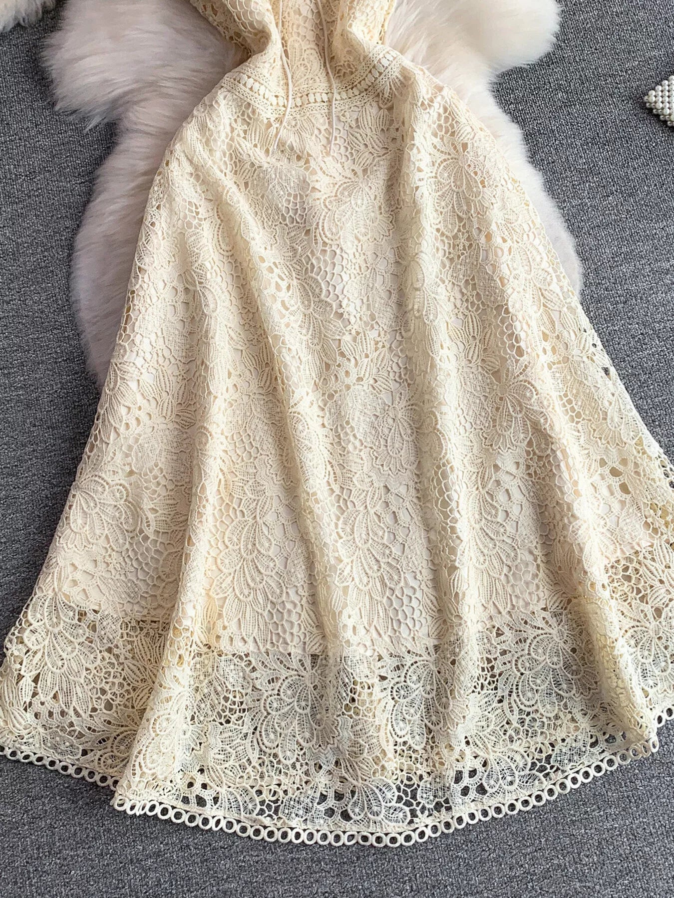 Lace Sleeveless A-Line Dress