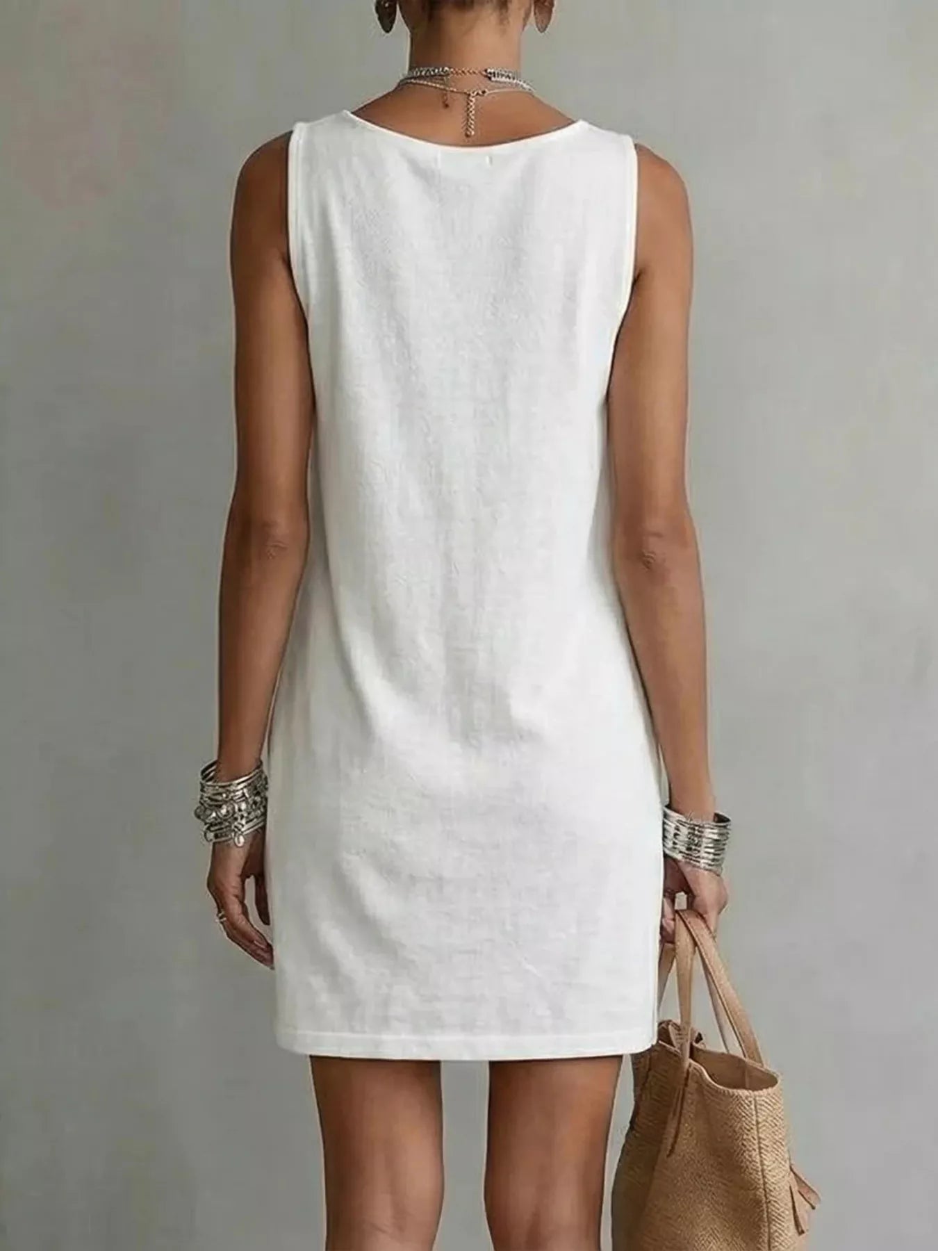 Full Size Sleeveless Cowl Neck Mini Dress Plus Size