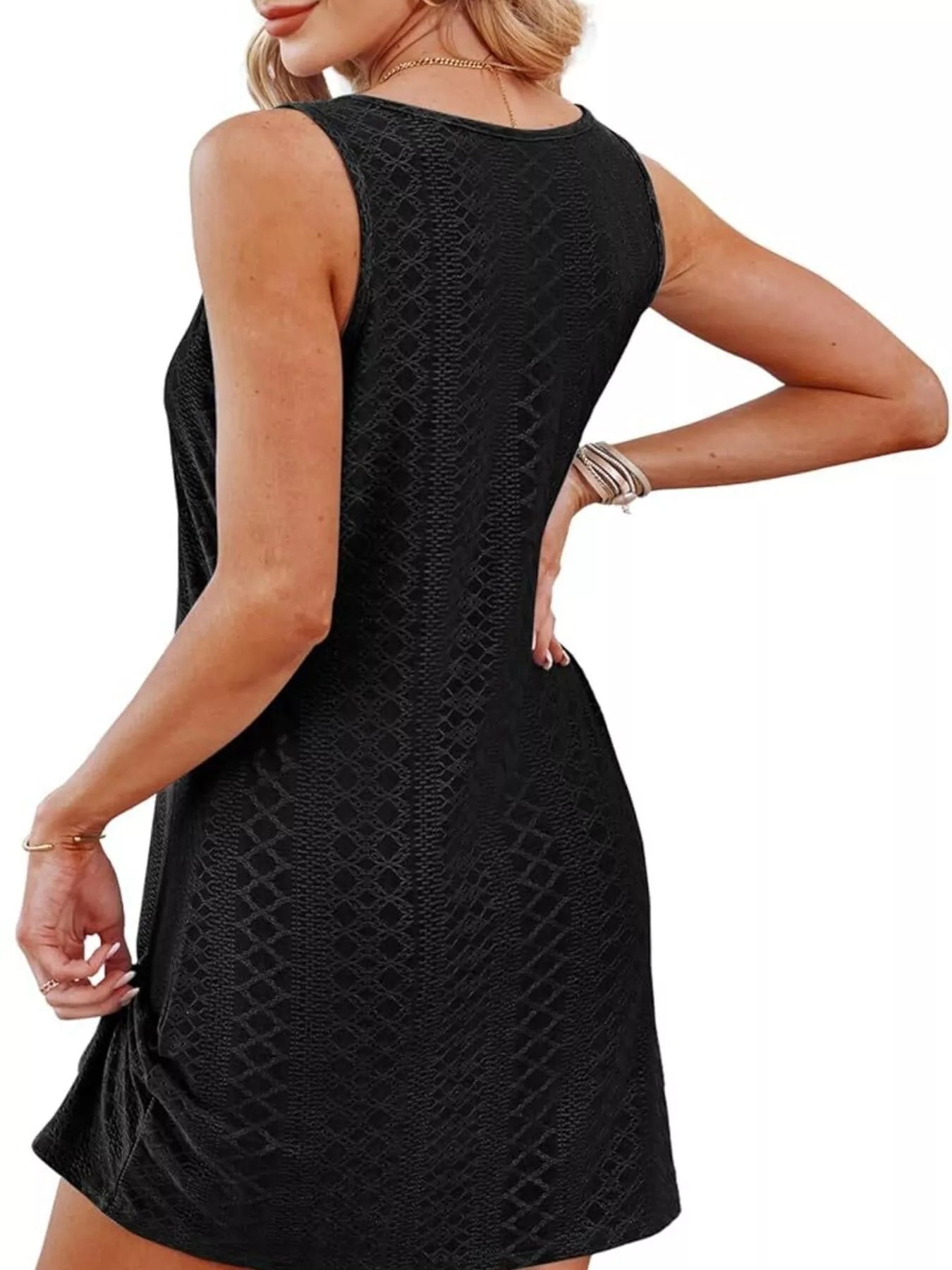Sleeveless Knotted Hem Tank Dress