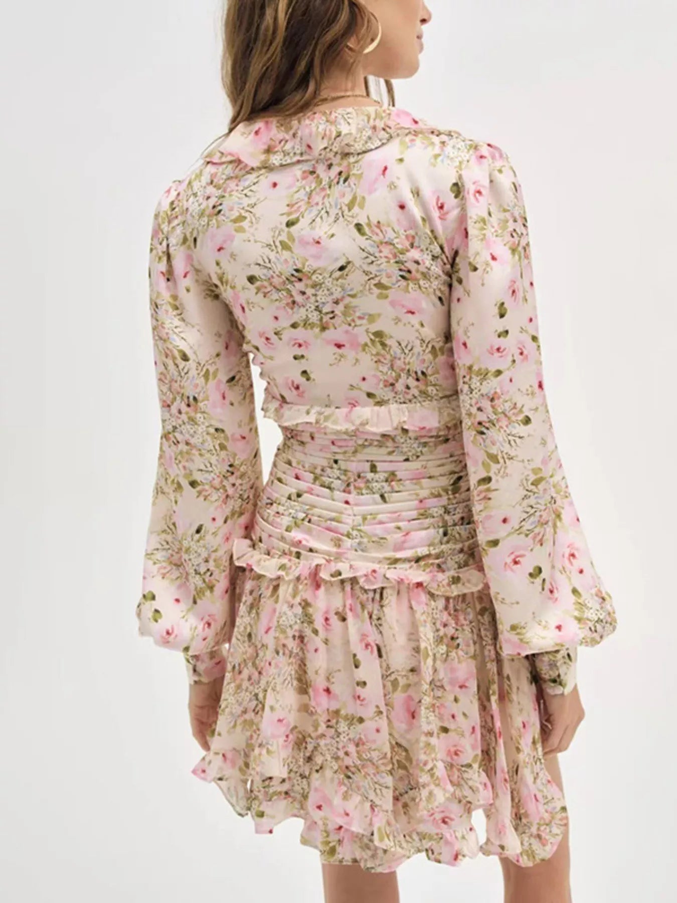 Floral Print Ruffle Mini Dress