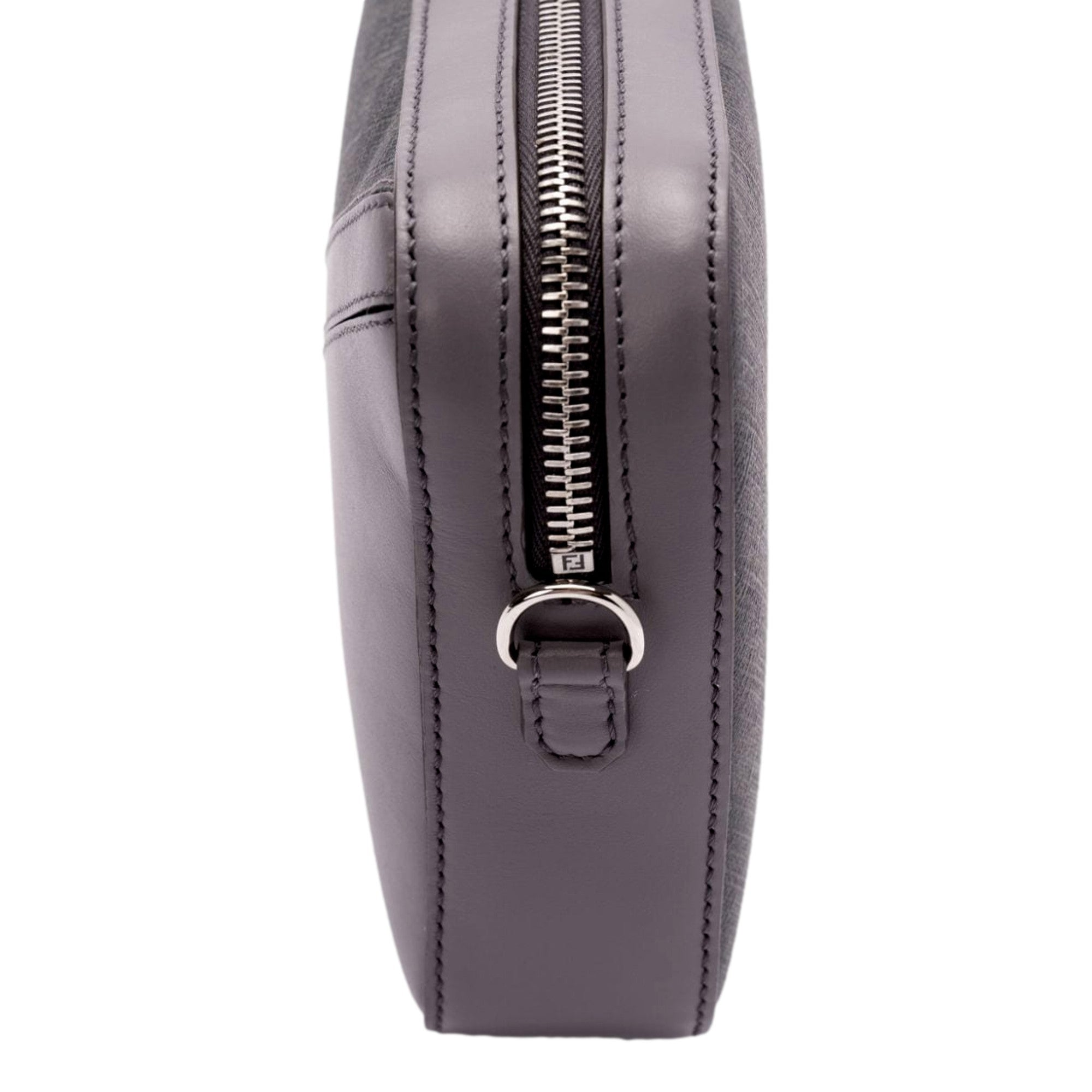 Fendi Diagonal FF Jacquard Acciaio Gray Camera Crossbody Bag