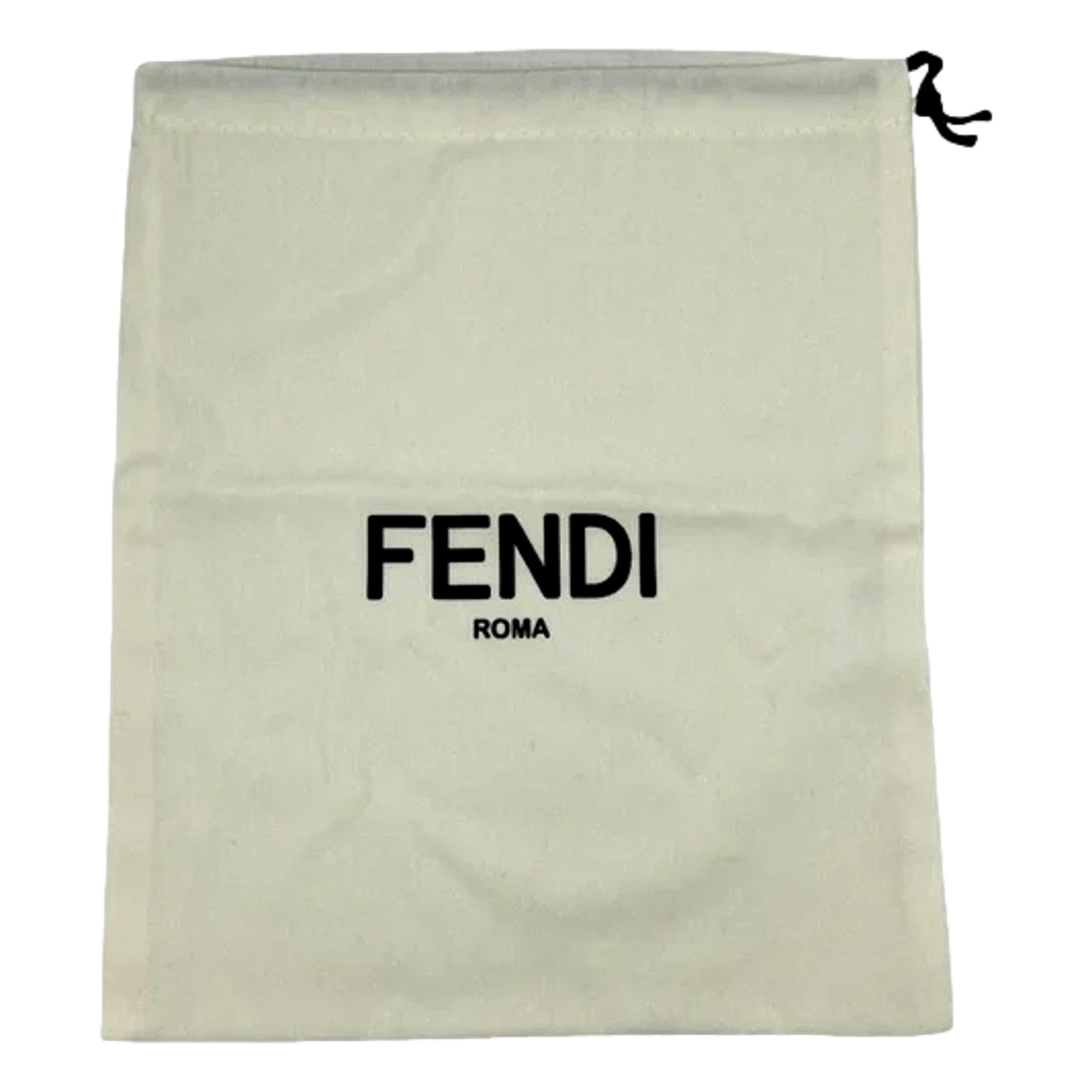 Fendi FF Canvas Nano Baguette Charm Crossbody Bag Brown White Gold Hardware