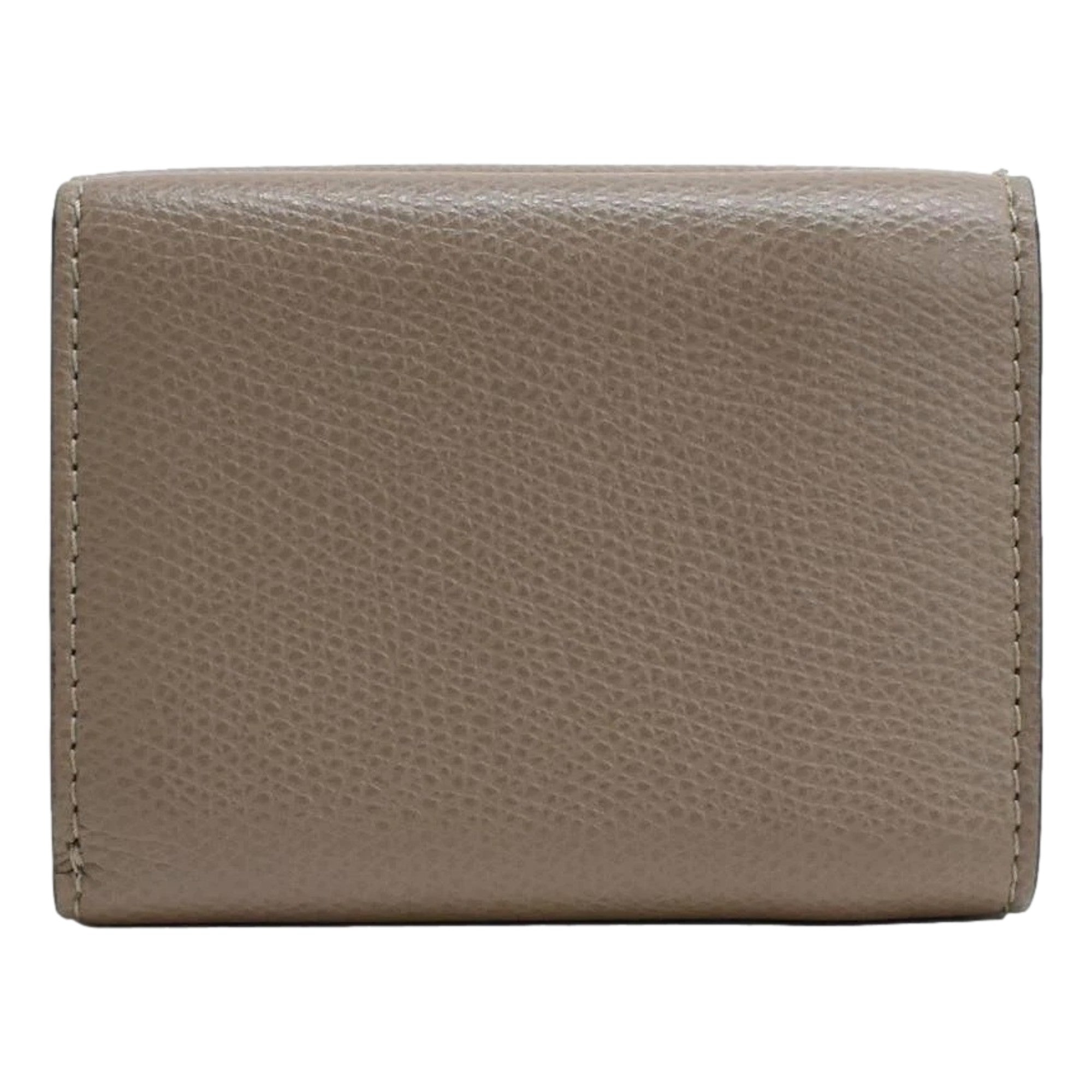 Fendi F Is Fendi Tortora Gray Leather Micro Trifold Wallet