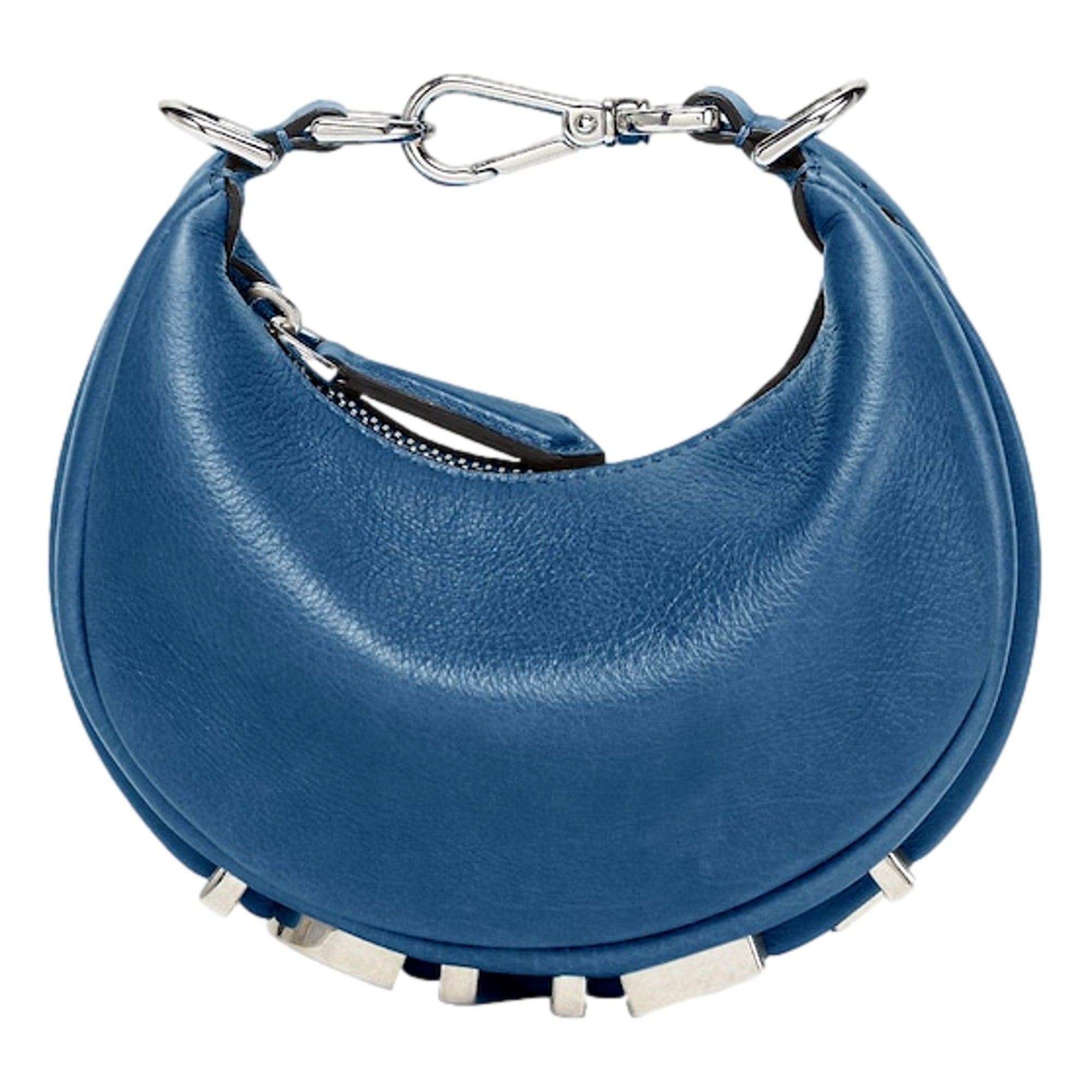 Fendi Fendigraphy Nano Hobo Calfskin Leather Mini Bag Blue