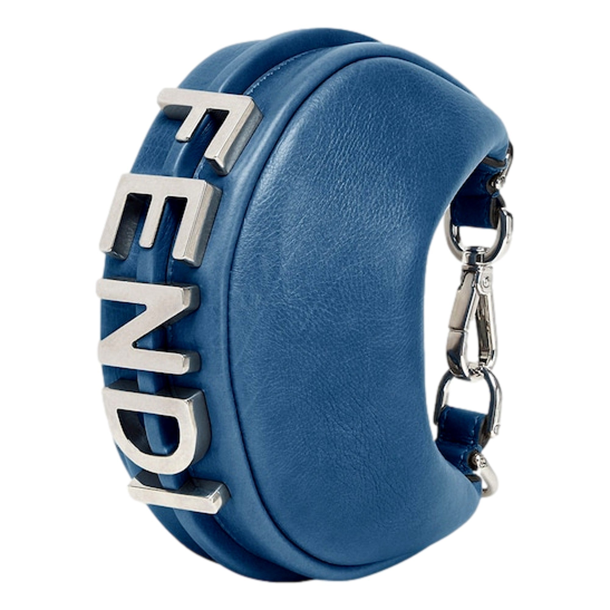 Fendi Fendigraphy Nano Hobo Calfskin Leather Mini Bag Blue