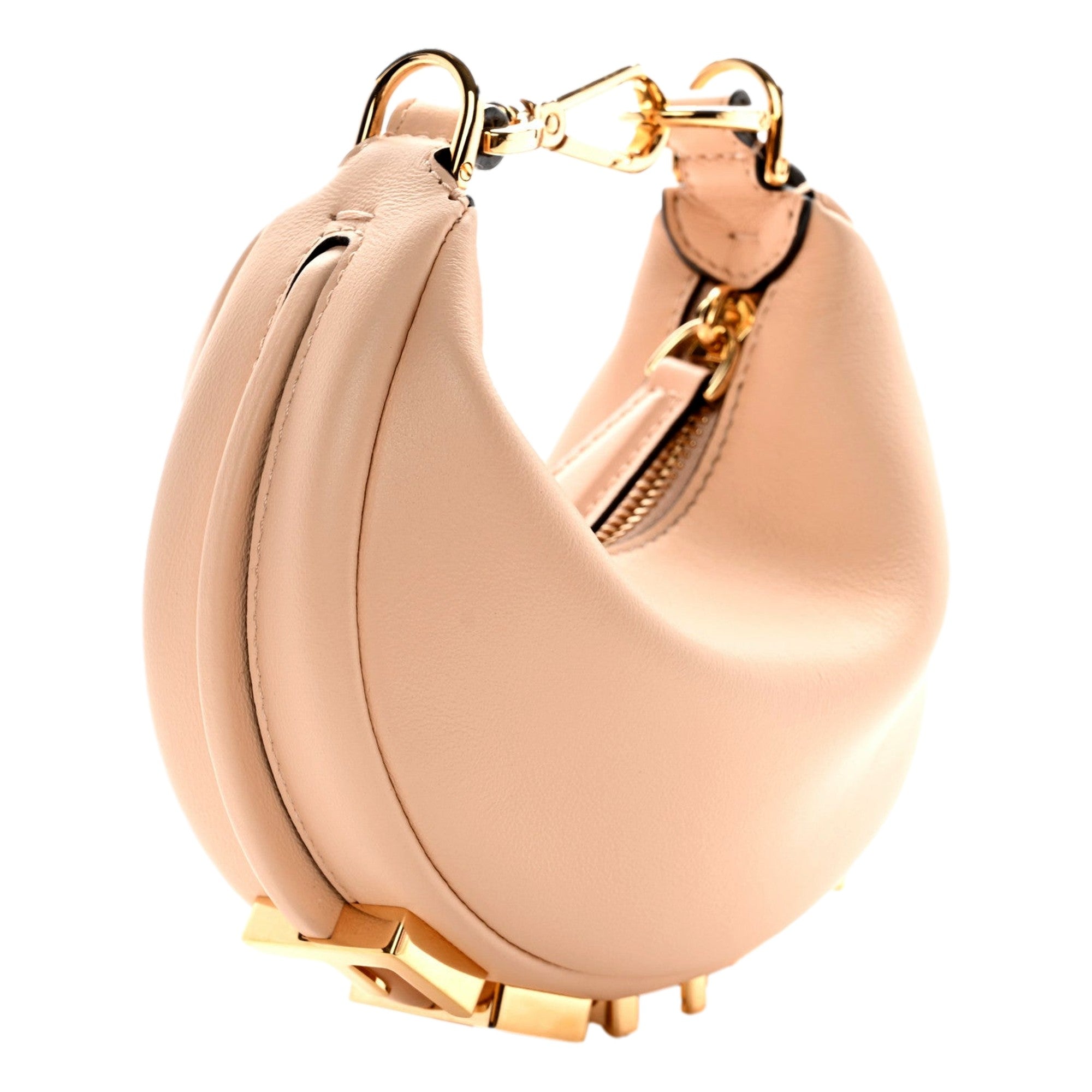 Fendi Fendigraphy Nano Hobo Calfskin Leather Light Pink Mini Clutch Bag