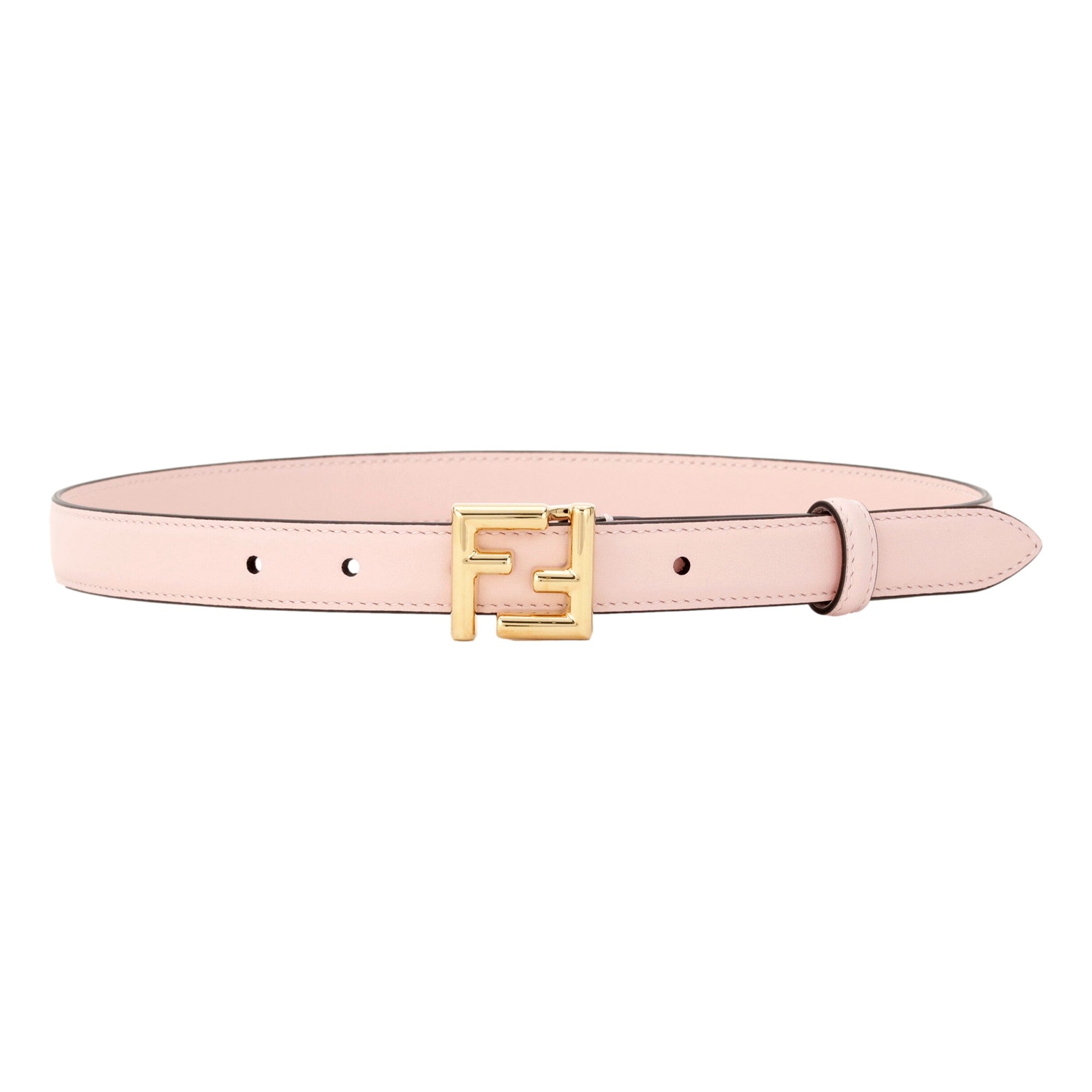 Fendi FF Confeto Pink Calfskin Leather Belt Size 85