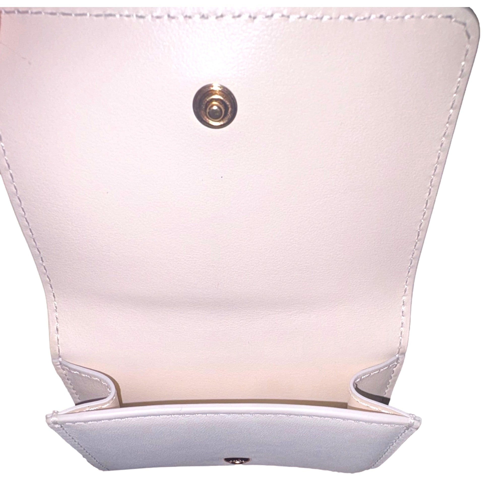 Fendi FF Cube Embossed Logo Bianco Ice White Leather Trifold
